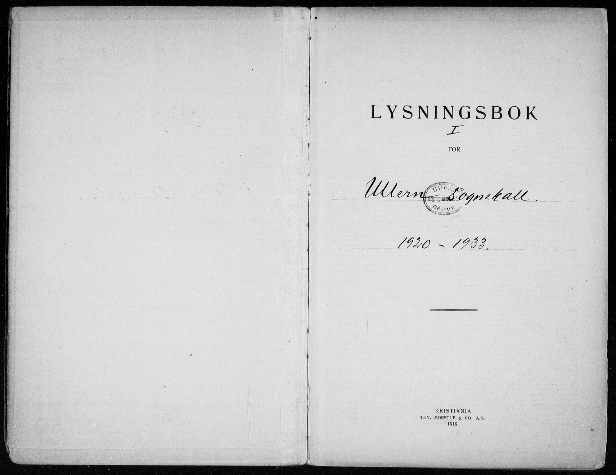 Ullern prestekontor Kirkebøker, SAO/A-10740/H/L0003: Banns register no. 3, 1920-1933