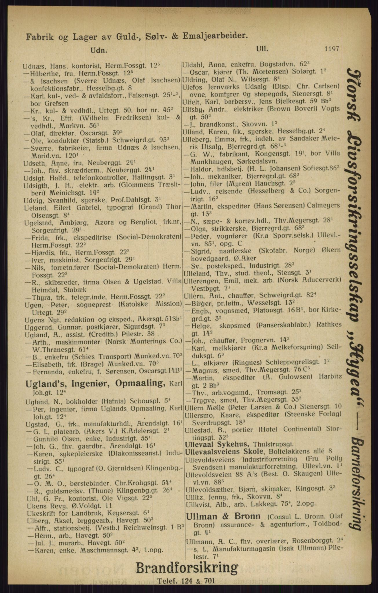 Kristiania/Oslo adressebok, PUBL/-, 1916, p. 1197
