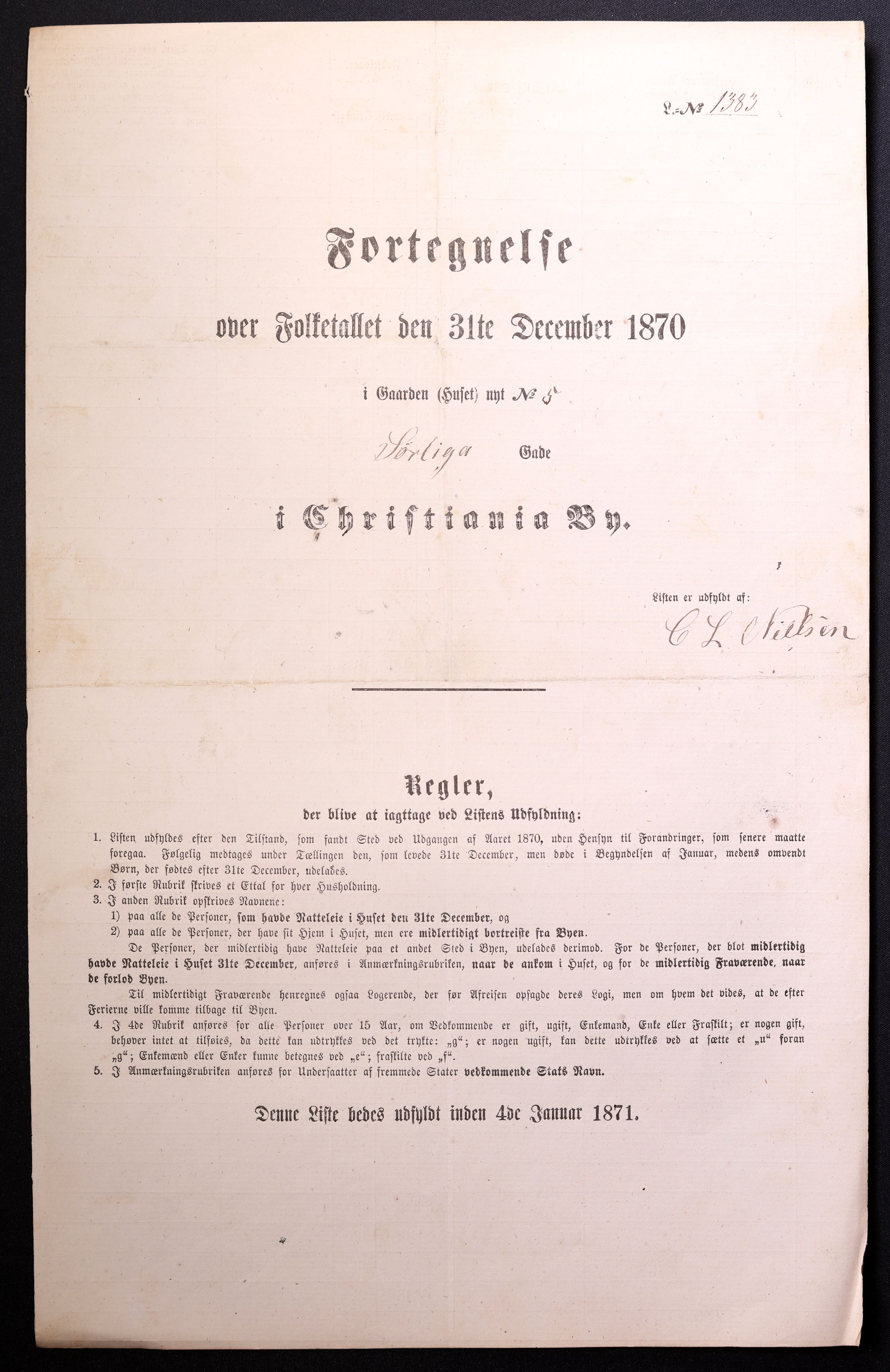 RA, 1870 census for 0301 Kristiania, 1870, p. 4125