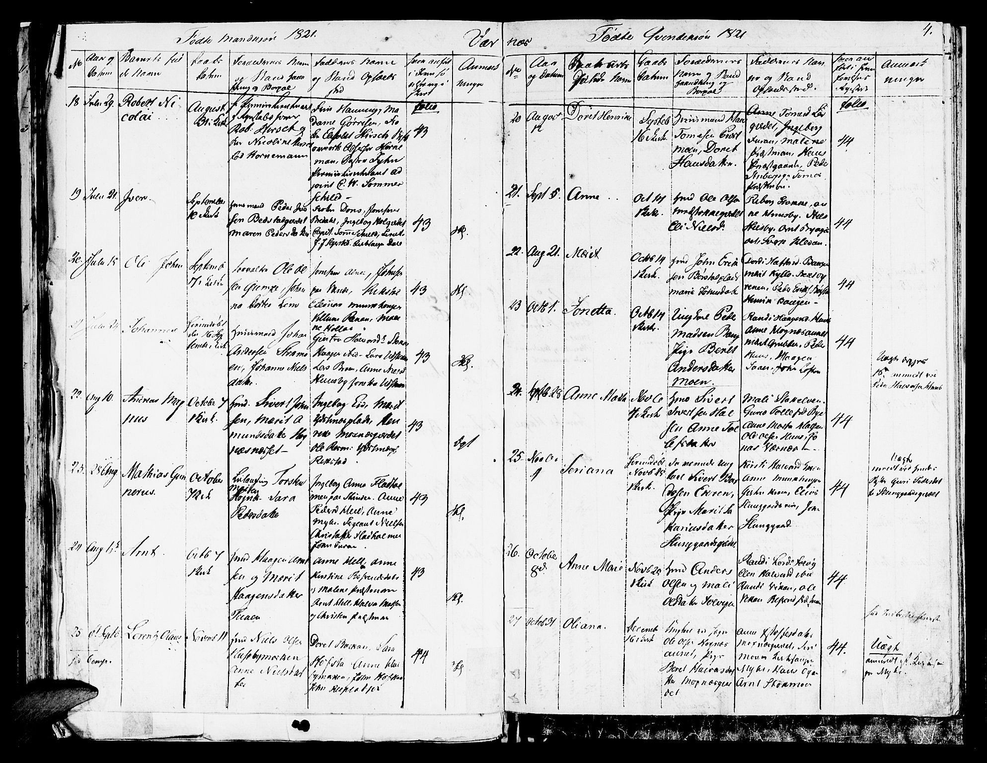 Ministerialprotokoller, klokkerbøker og fødselsregistre - Nord-Trøndelag, AV/SAT-A-1458/709/L0061: Parish register (official) no. 709A09 /1, 1820-1821, p. 4