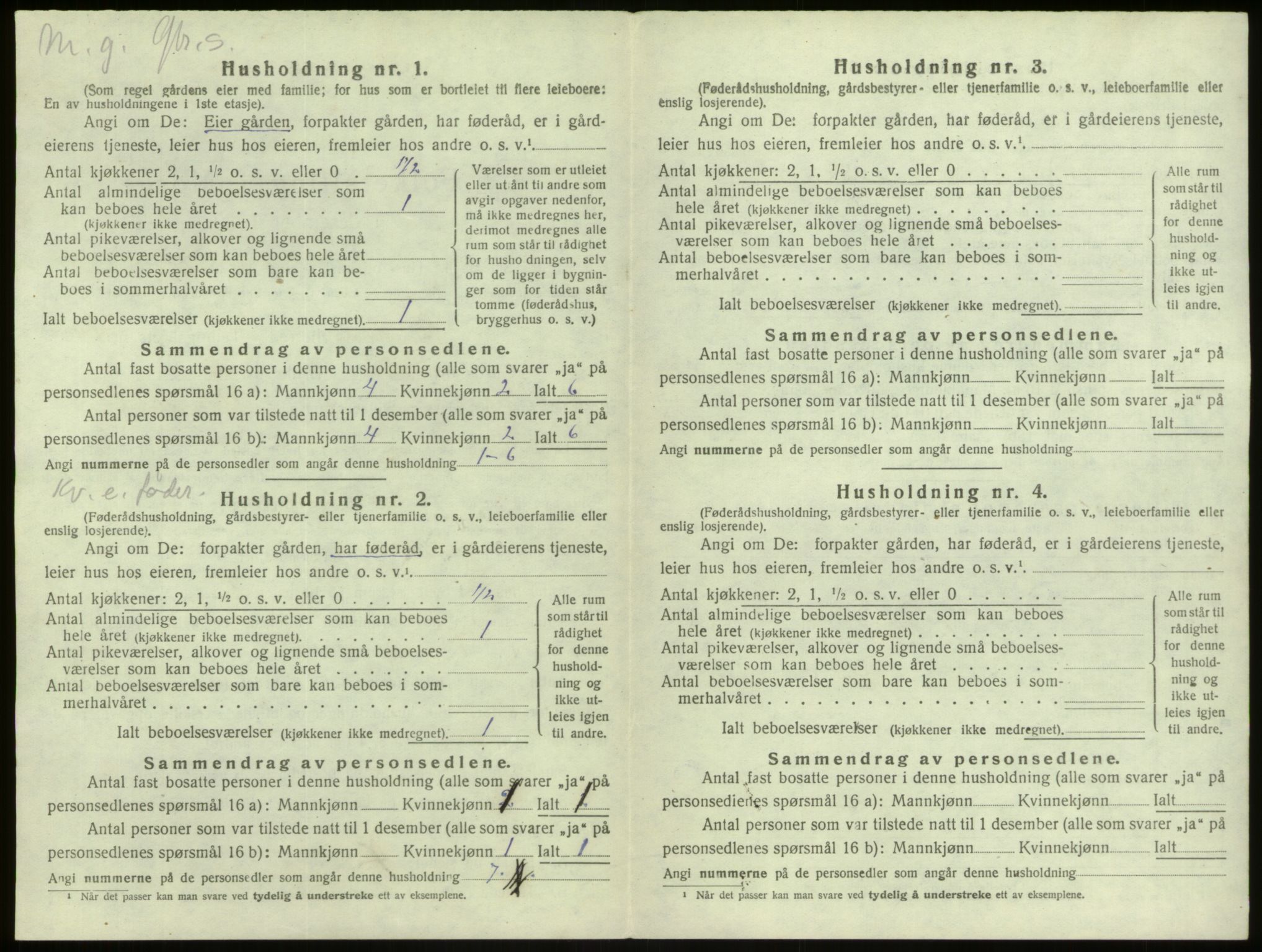 SAB, 1920 census for Lindås, 1920, p. 1358