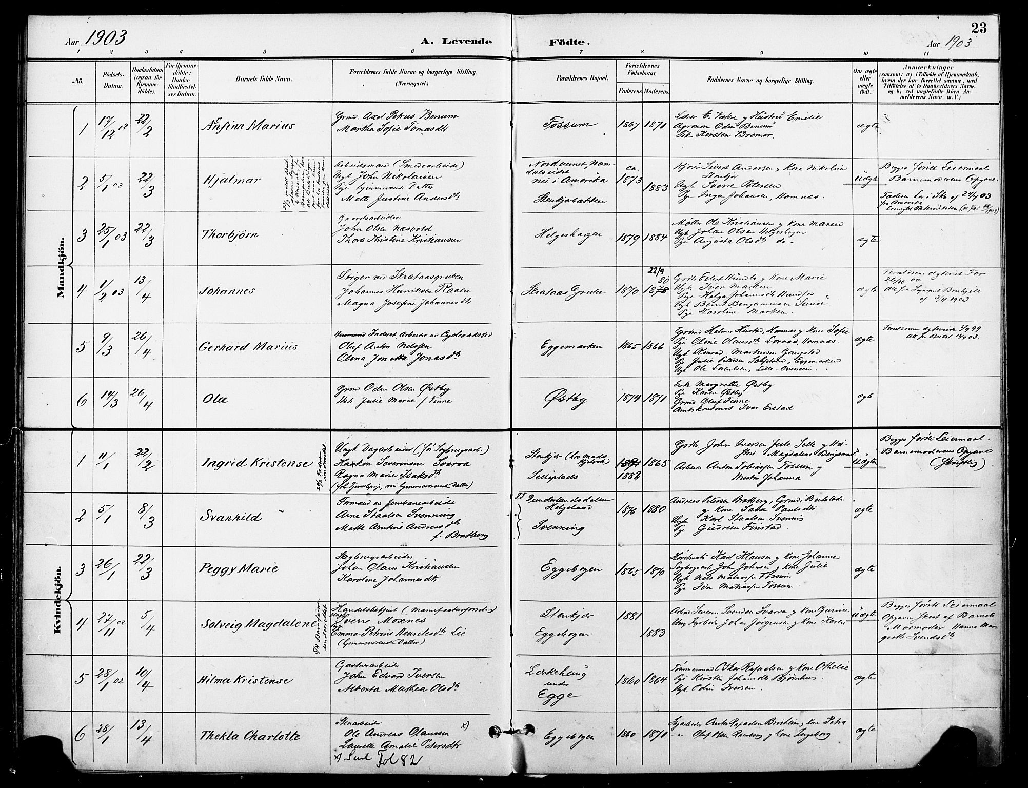 Ministerialprotokoller, klokkerbøker og fødselsregistre - Nord-Trøndelag, AV/SAT-A-1458/740/L0379: Parish register (official) no. 740A02, 1895-1907, p. 23