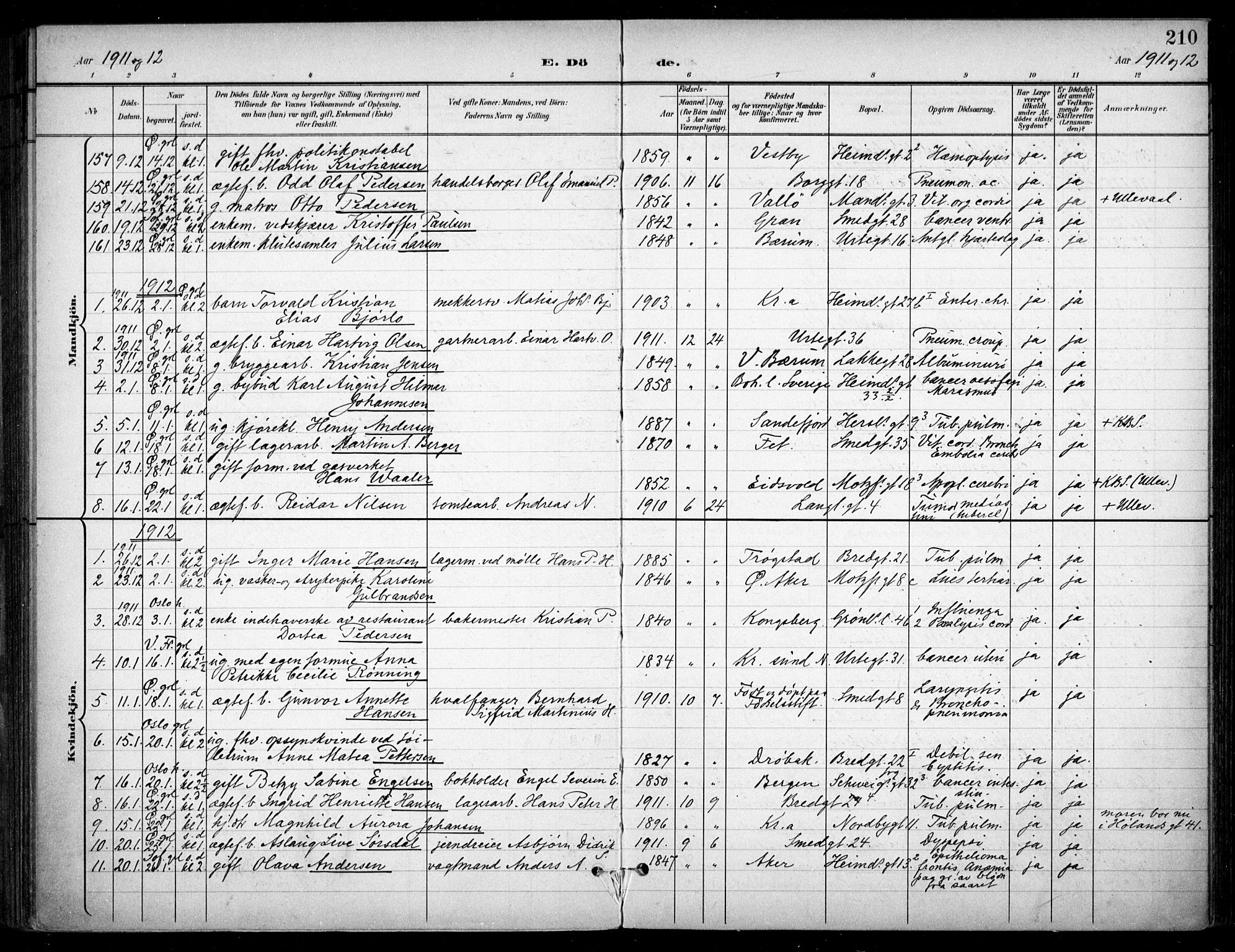 Grønland prestekontor Kirkebøker, SAO/A-10848/F/Fa/L0016: Parish register (official) no. 16, 1898-1918, p. 210