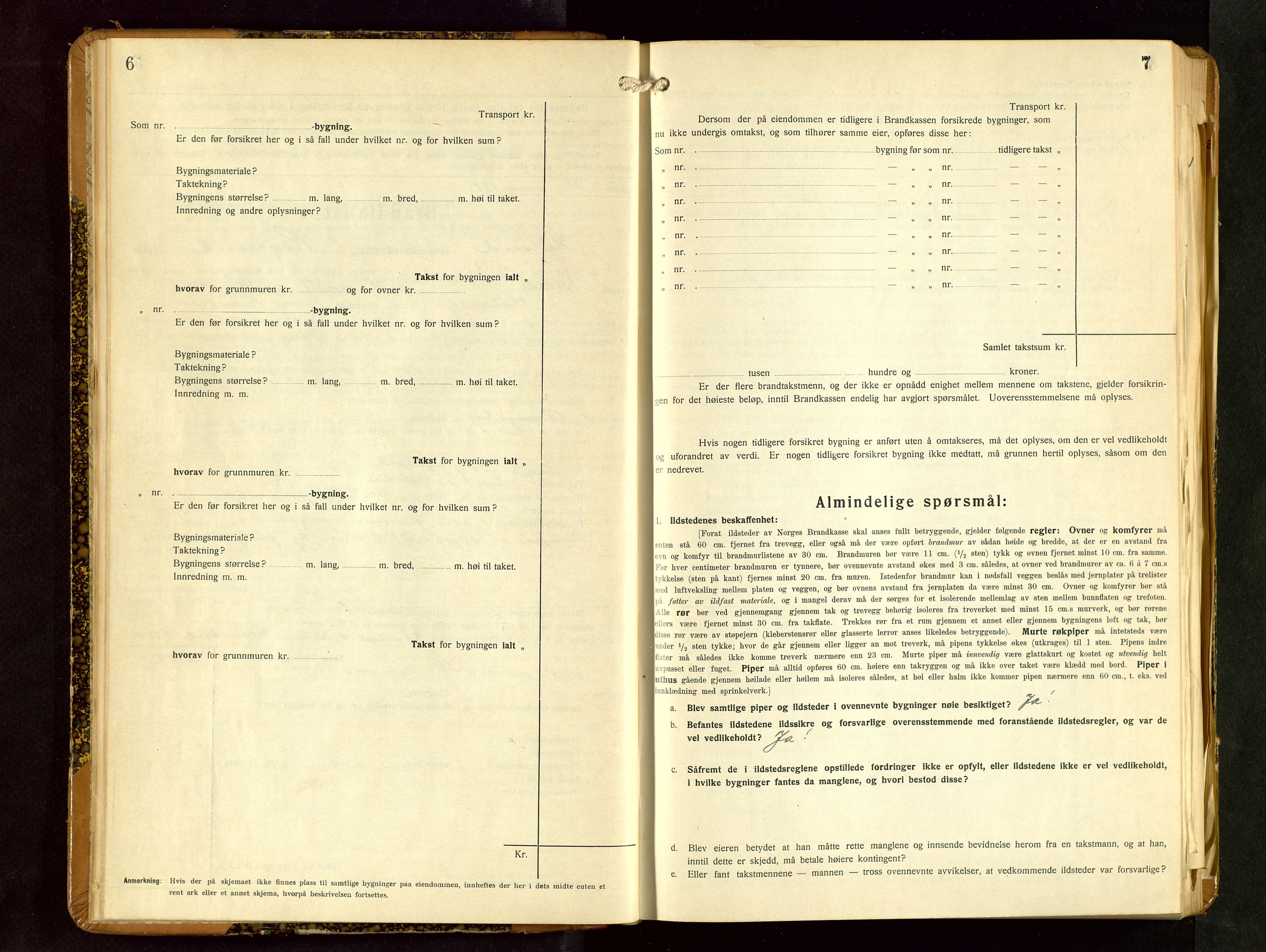 Håland lensmannskontor, SAST/A-100100/Gob/L0009: Branntakstprotokoll - skjematakst. Register i boken., 1930-1933, p. 6-7