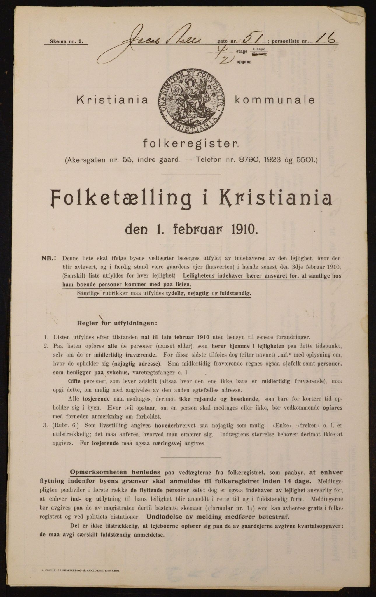 OBA, Municipal Census 1910 for Kristiania, 1910, p. 44128
