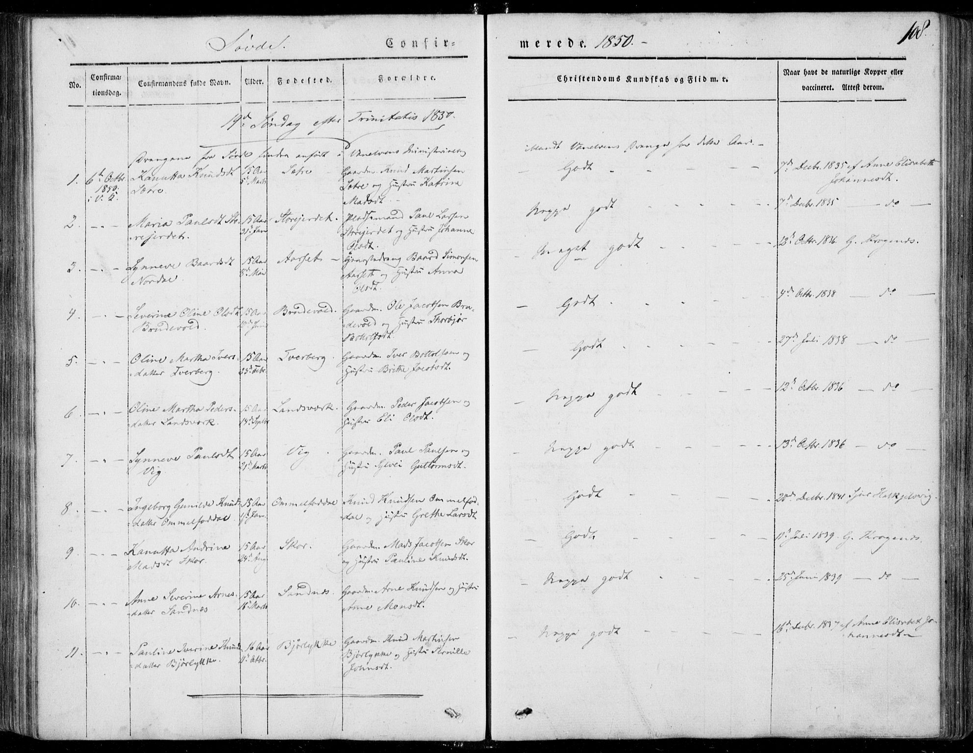 Ministerialprotokoller, klokkerbøker og fødselsregistre - Møre og Romsdal, AV/SAT-A-1454/502/L0023: Parish register (official) no. 502A01, 1844-1873, p. 108