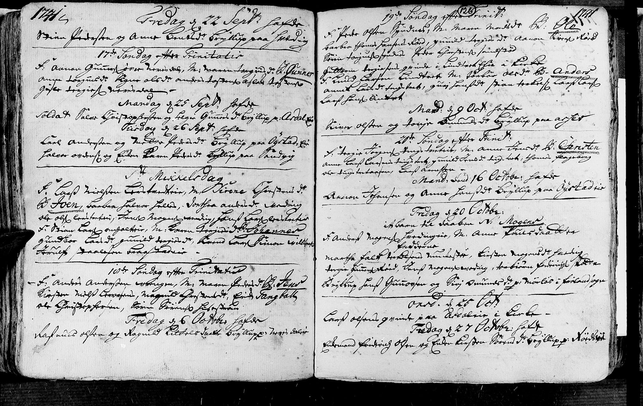 Øyestad sokneprestkontor, AV/SAK-1111-0049/F/Fa/L0004: Parish register (official) no. A 4, 1730-1750, p. 126