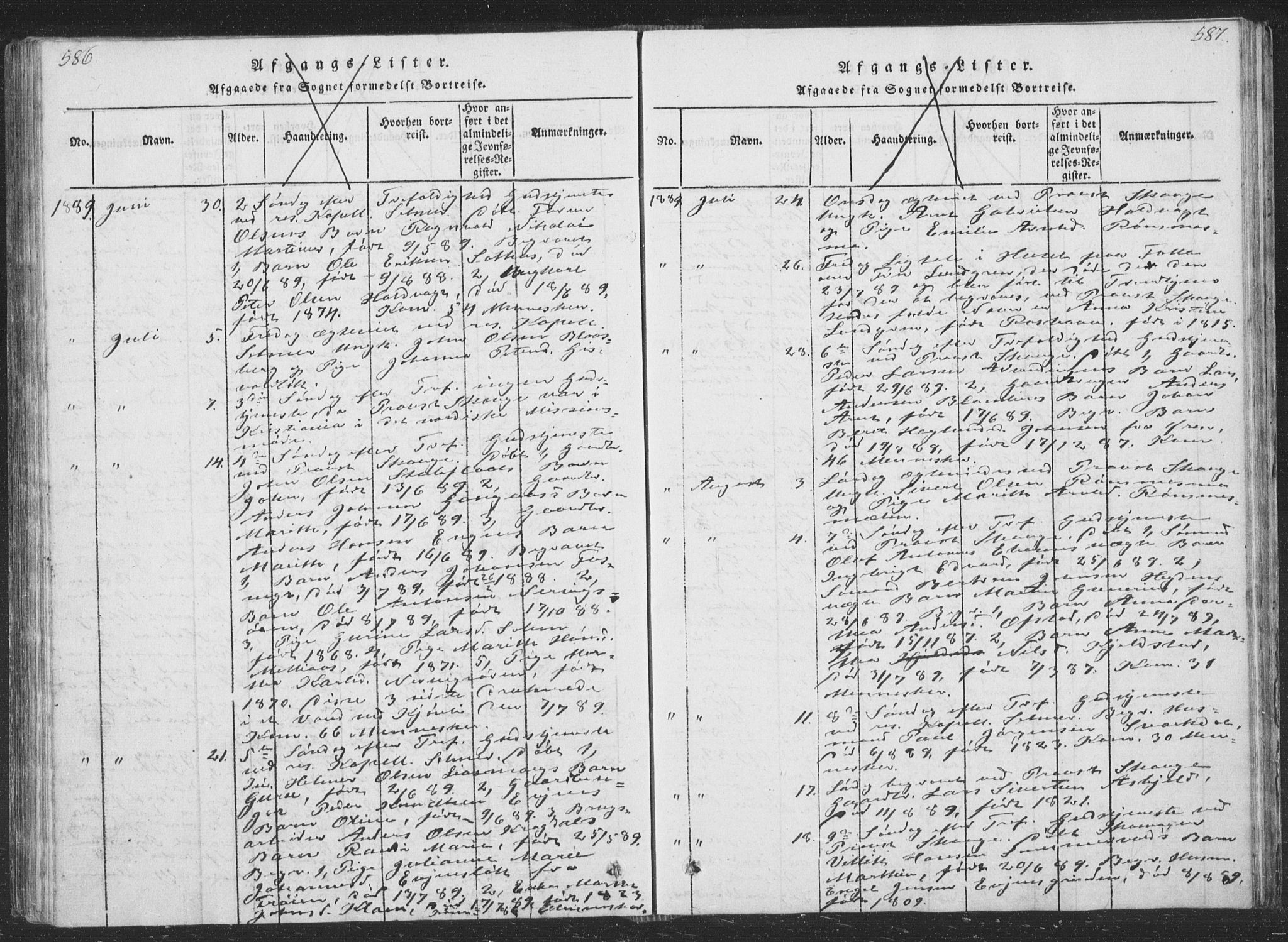 Ministerialprotokoller, klokkerbøker og fødselsregistre - Sør-Trøndelag, SAT/A-1456/668/L0816: Parish register (copy) no. 668C05, 1816-1893, p. 586-587