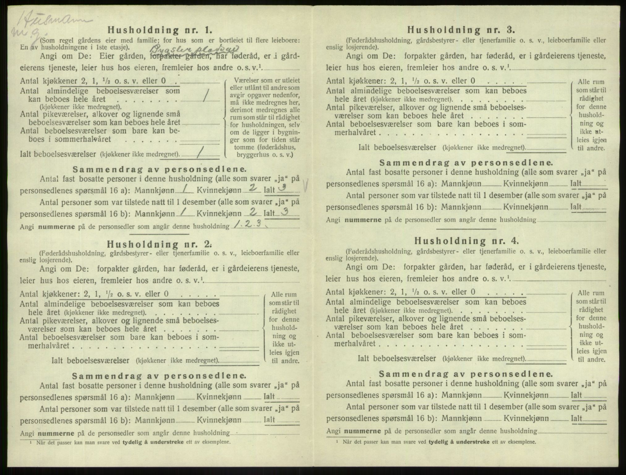 SAB, 1920 census for Fjaler, 1920, p. 282