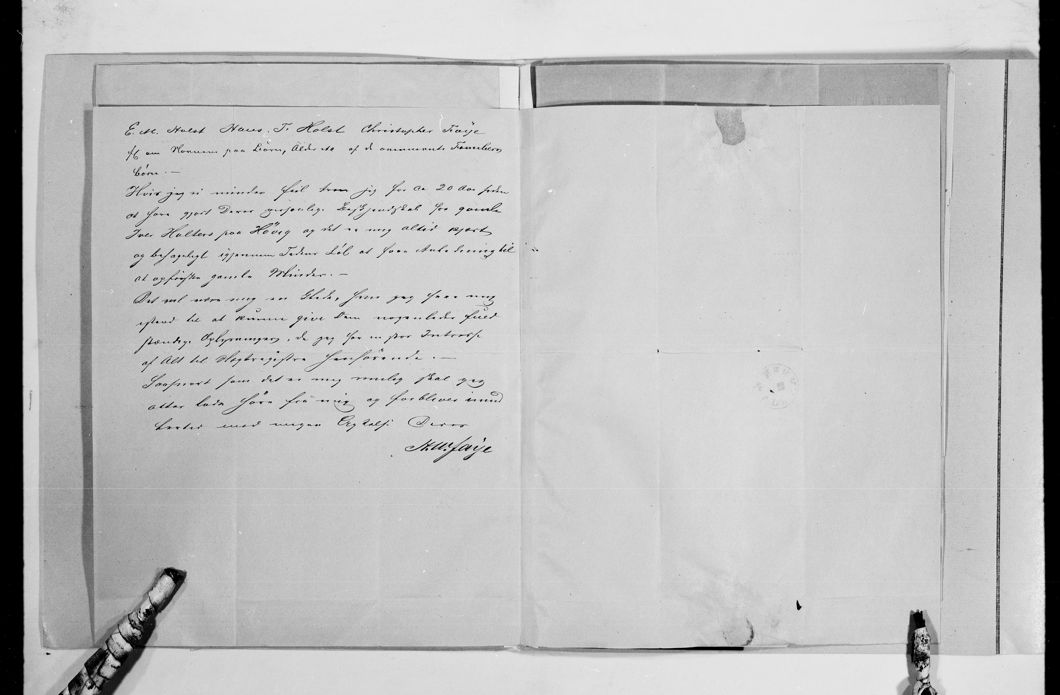 Lassens samlinger, AV/RA-PA-0051/G/L0097: Alfabetisk ordnede brev til Wilhelm Lassen: Fabritius - Grønvold, 1815-1907, p. 37