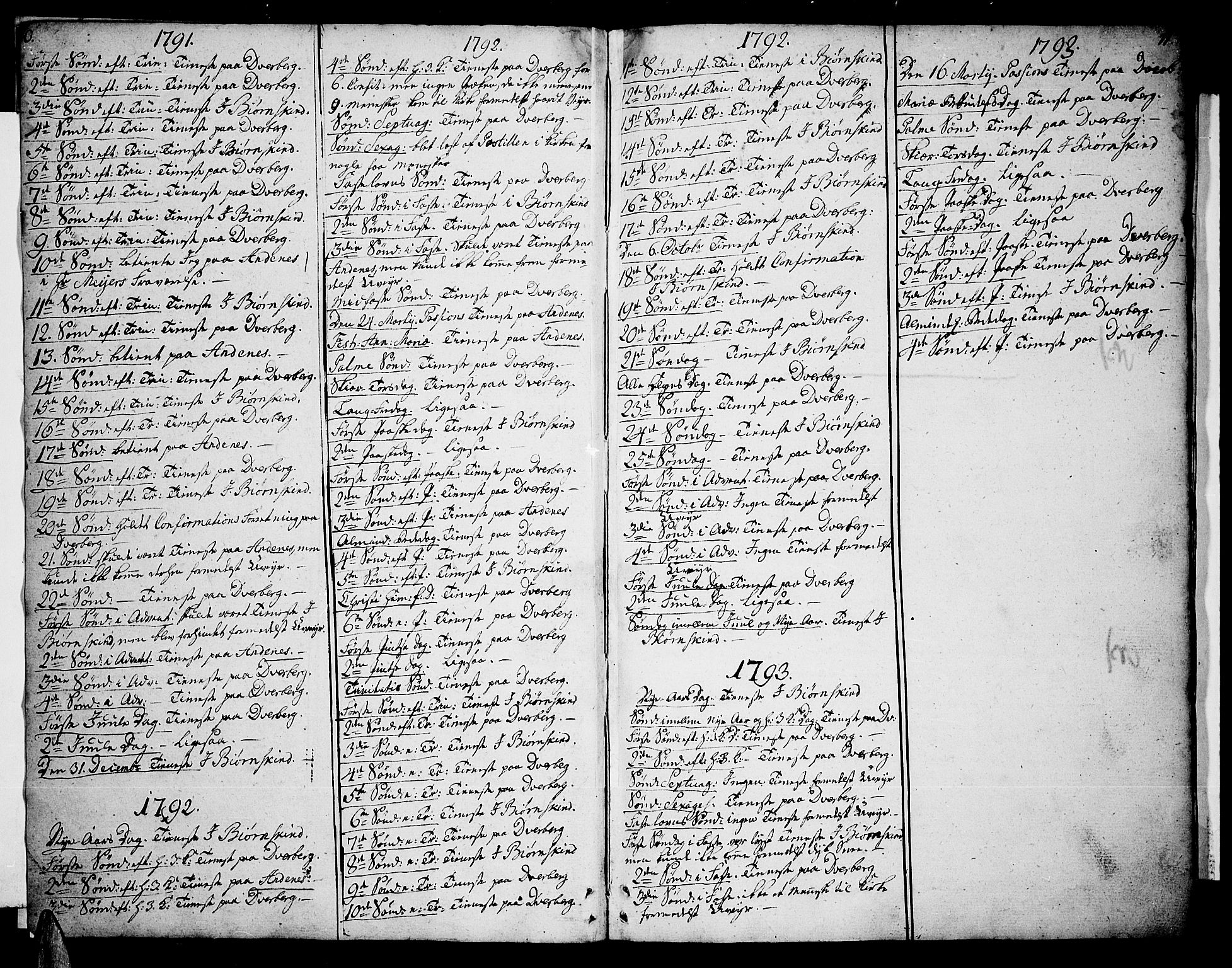 Ministerialprotokoller, klokkerbøker og fødselsregistre - Nordland, SAT/A-1459/897/L1394: Parish register (official) no. 897A02, 1788-1820, p. 10-11