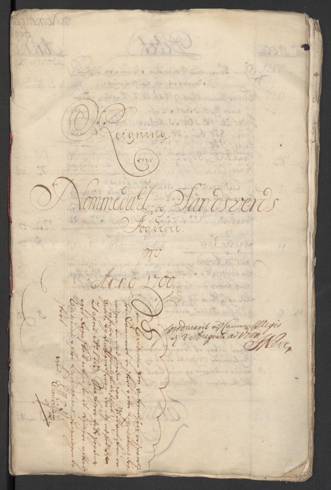 Rentekammeret inntil 1814, Reviderte regnskaper, Fogderegnskap, RA/EA-4092/R24/L1577: Fogderegnskap Numedal og Sandsvær, 1698-1700, p. 19