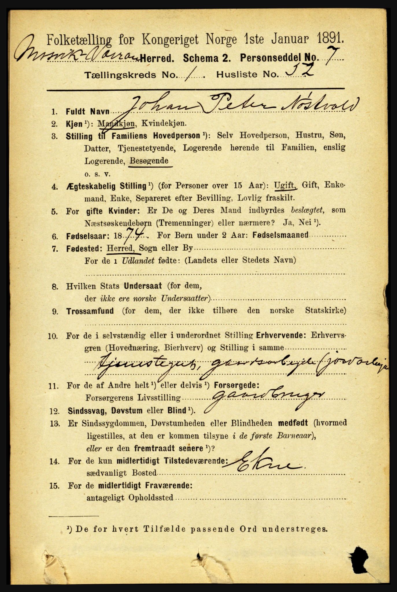 RA, 1891 census for 1723 Mosvik og Verran, 1891, p. 419