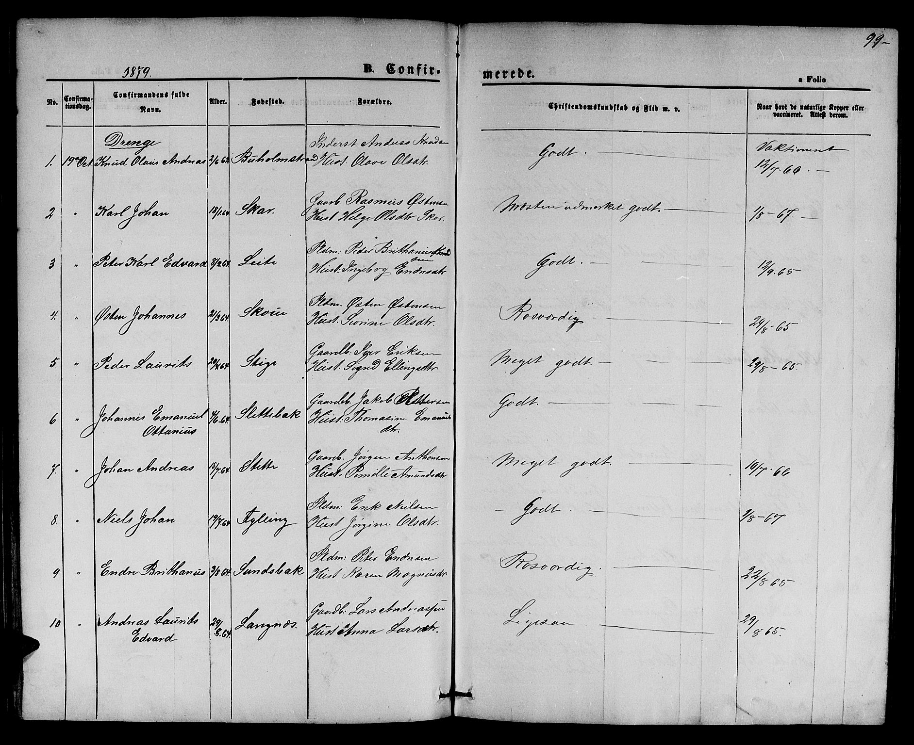 Ministerialprotokoller, klokkerbøker og fødselsregistre - Møre og Romsdal, AV/SAT-A-1454/524/L0364: Parish register (copy) no. 524C05, 1865-1879, p. 99