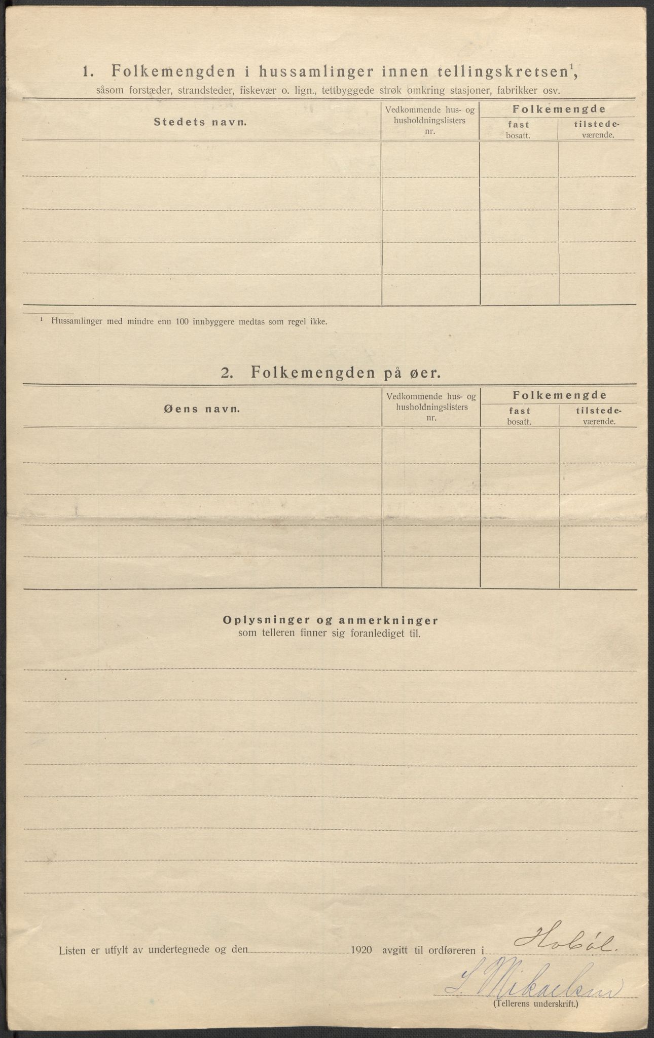 SAO, 1920 census for Hobøl, 1920, p. 16