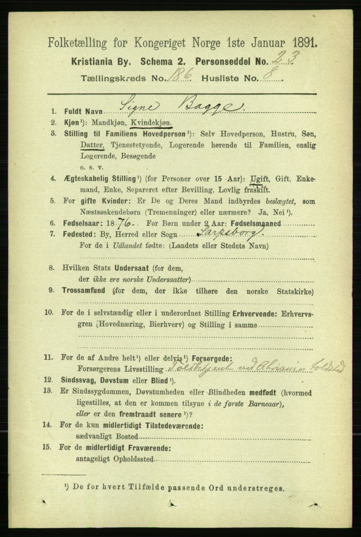 RA, 1891 census for 0301 Kristiania, 1891, p. 111706