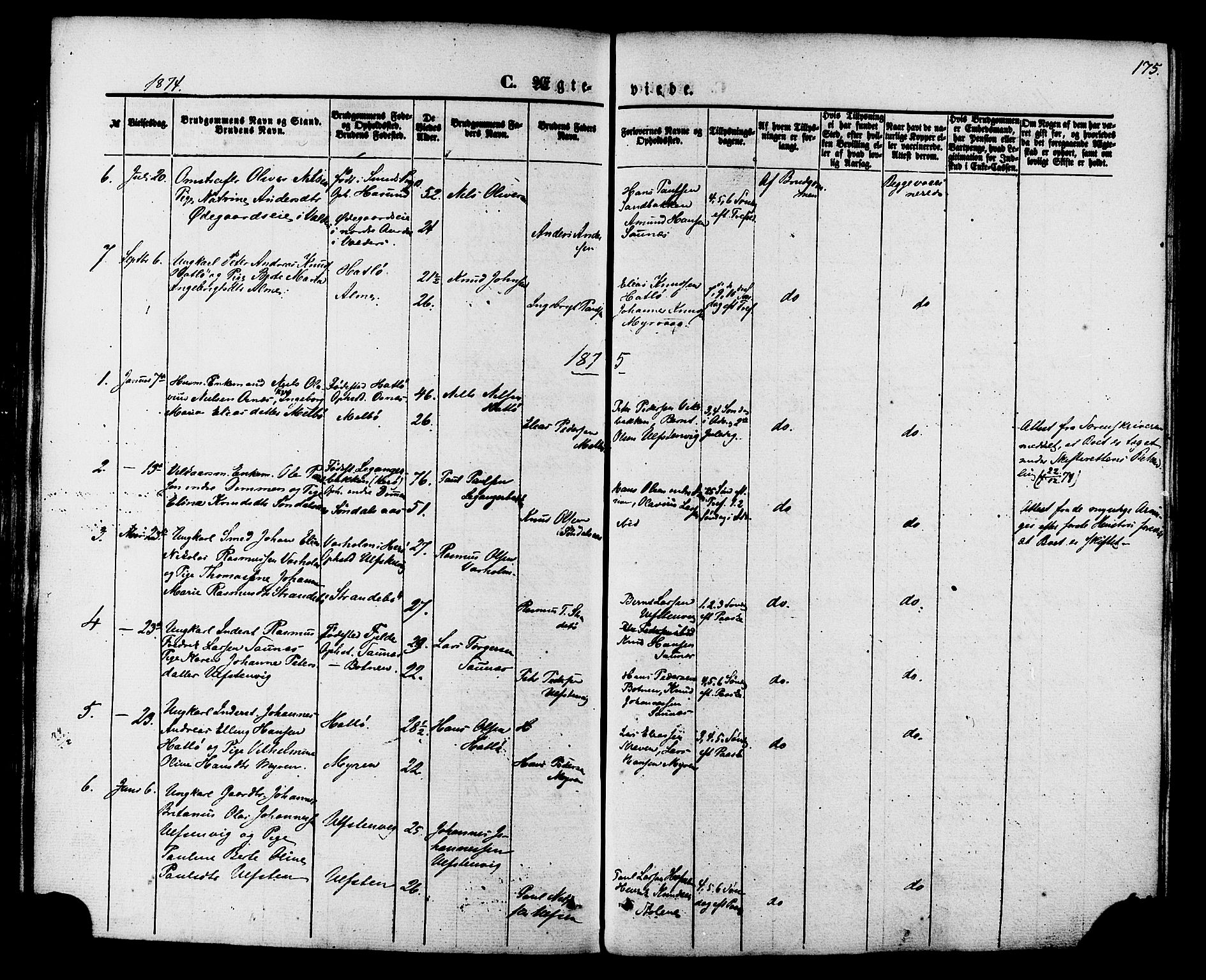 Ministerialprotokoller, klokkerbøker og fødselsregistre - Møre og Romsdal, SAT/A-1454/509/L0105: Parish register (official) no. 509A03, 1848-1882, p. 175