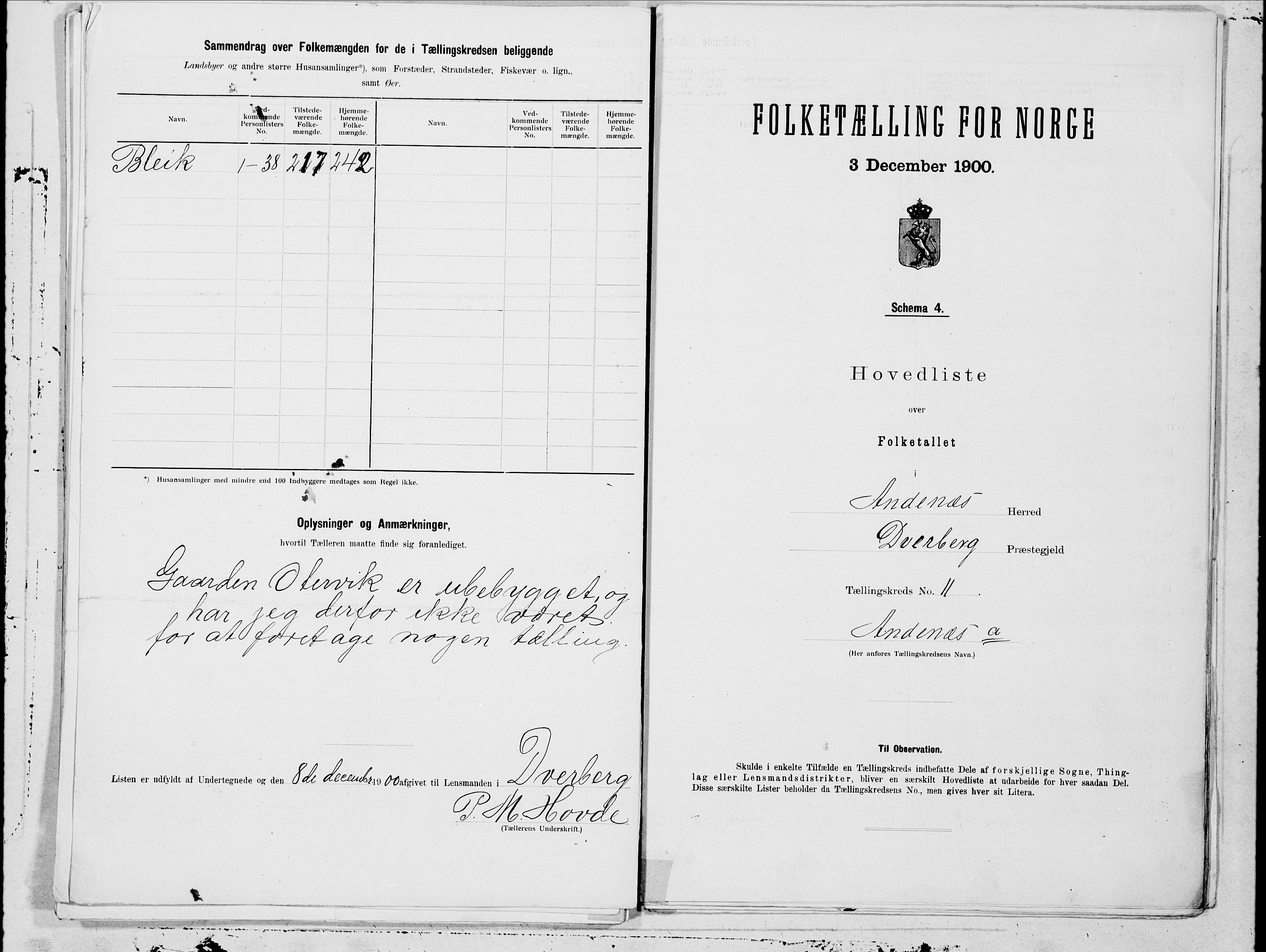 SAT, 1900 census for Dverberg, 1900, p. 22