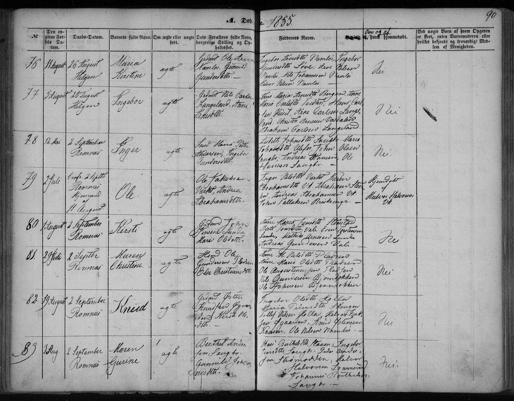 Holla kirkebøker, AV/SAKO-A-272/F/Fa/L0005: Parish register (official) no. 5, 1849-1860, p. 90