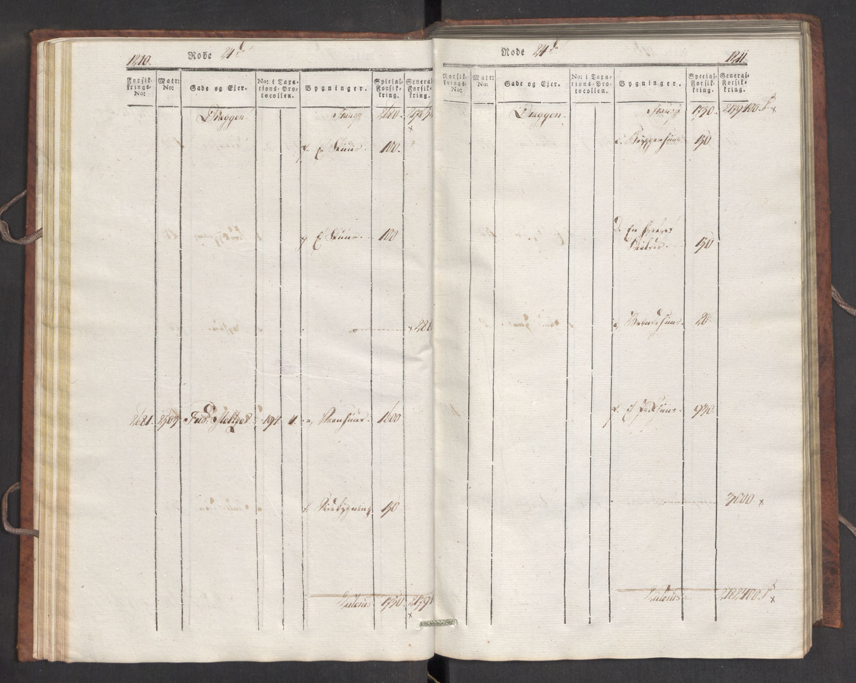 Kommersekollegiet, Brannforsikringskontoret 1767-1814, AV/RA-EA-5458/F/Fa/L0007/0003: Bergen / Branntakstprotokoll, 1807-1817, p. 1210-1211