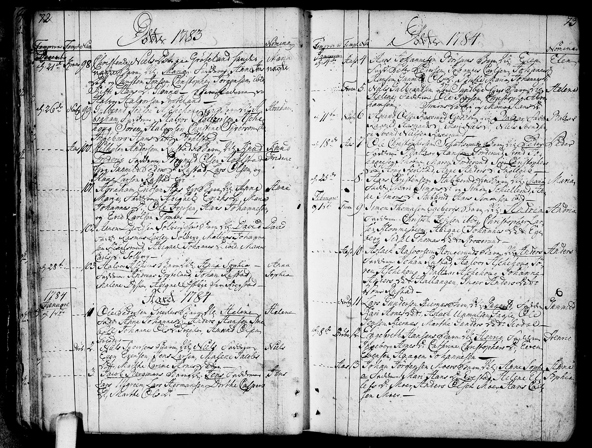 Ås prestekontor Kirkebøker, AV/SAO-A-10894/F/Fa/L0002: Parish register (official) no. I 2, 1778-1813, p. 72-73