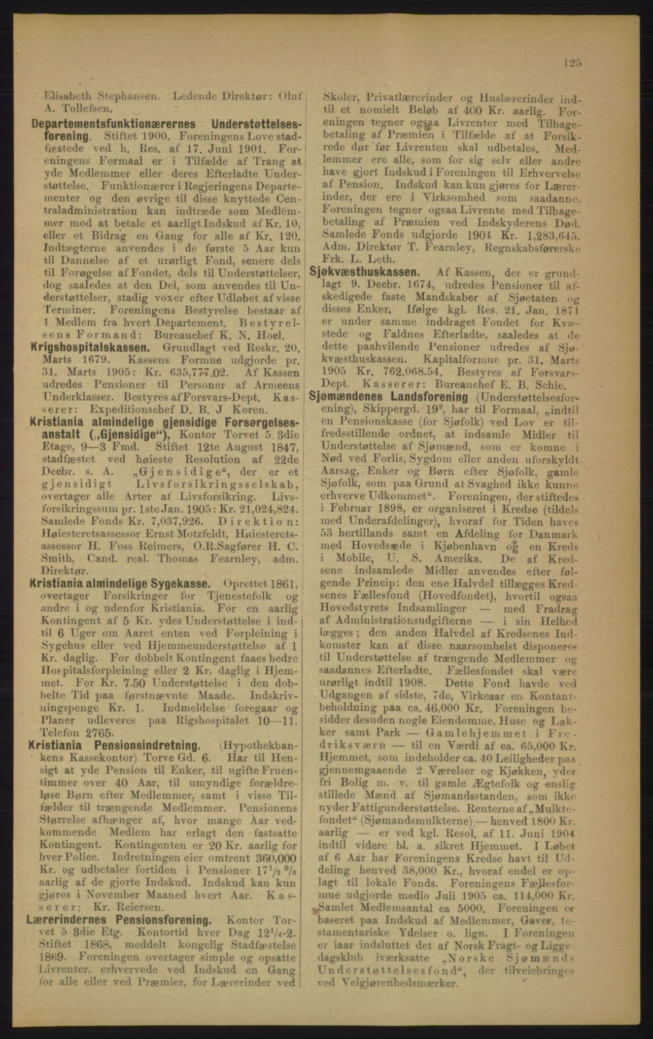 Kristiania/Oslo adressebok, PUBL/-, 1906, p. 125