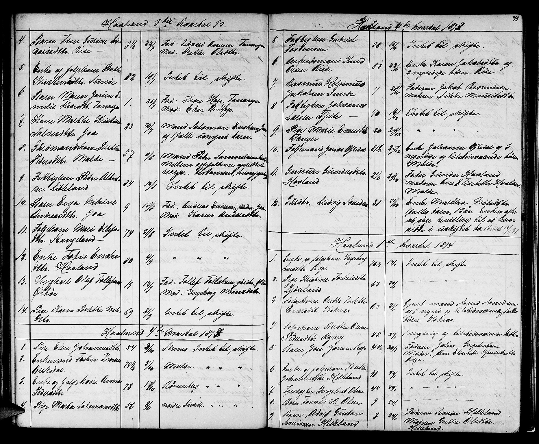 Jæren sorenskriveri, AV/SAST-A-100310/01/5/52/52B/L0001: DØDSFALLPROTOKOLL, 1869-1896, p. 74b-75a