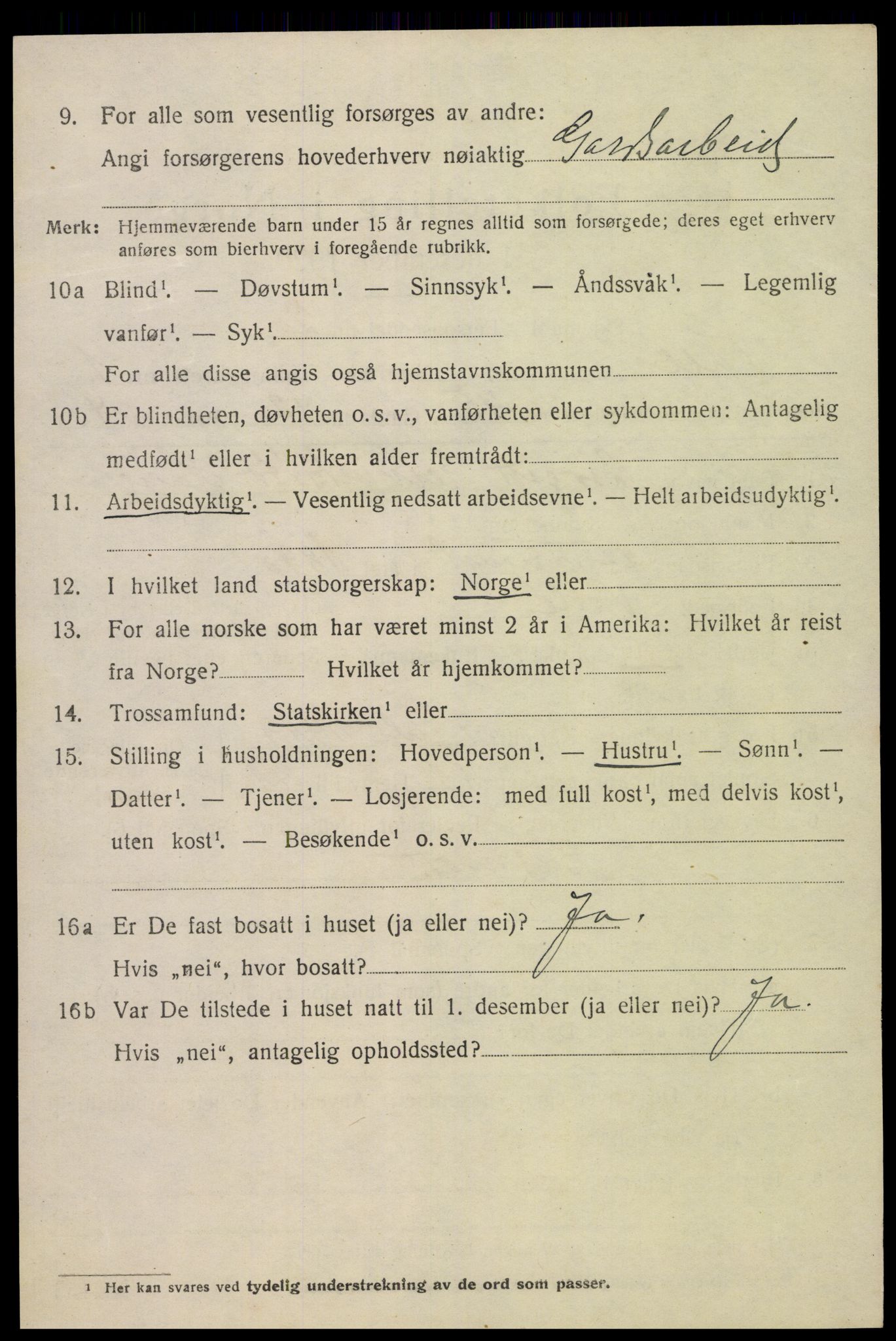 SAK, 1920 census for Valle, 1920, p. 950