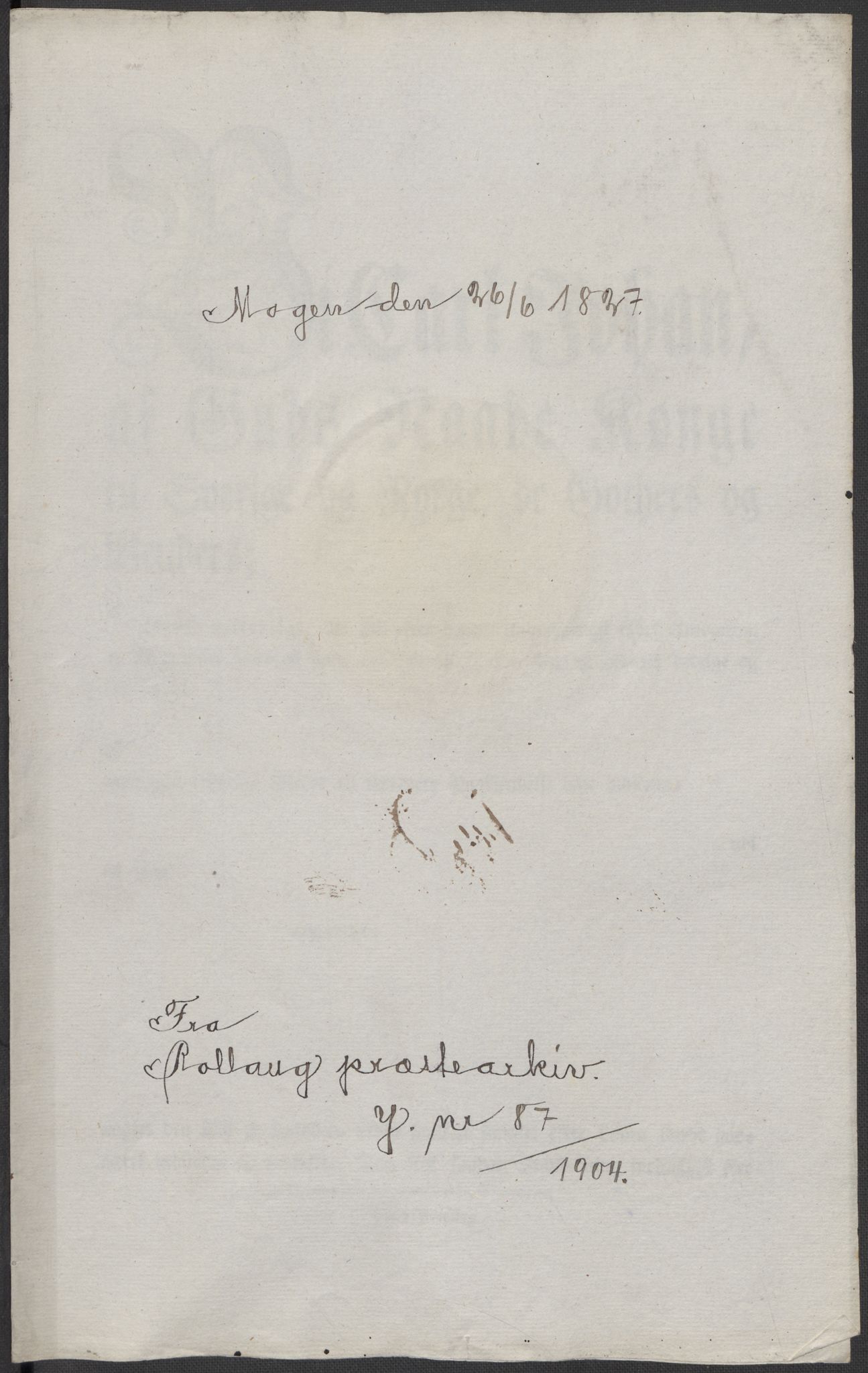 Riksarkivets diplomsamling, RA/EA-5965/F15/L0019: Prestearkiv - Buskerud og Telemark, 1618-1841, p. 92