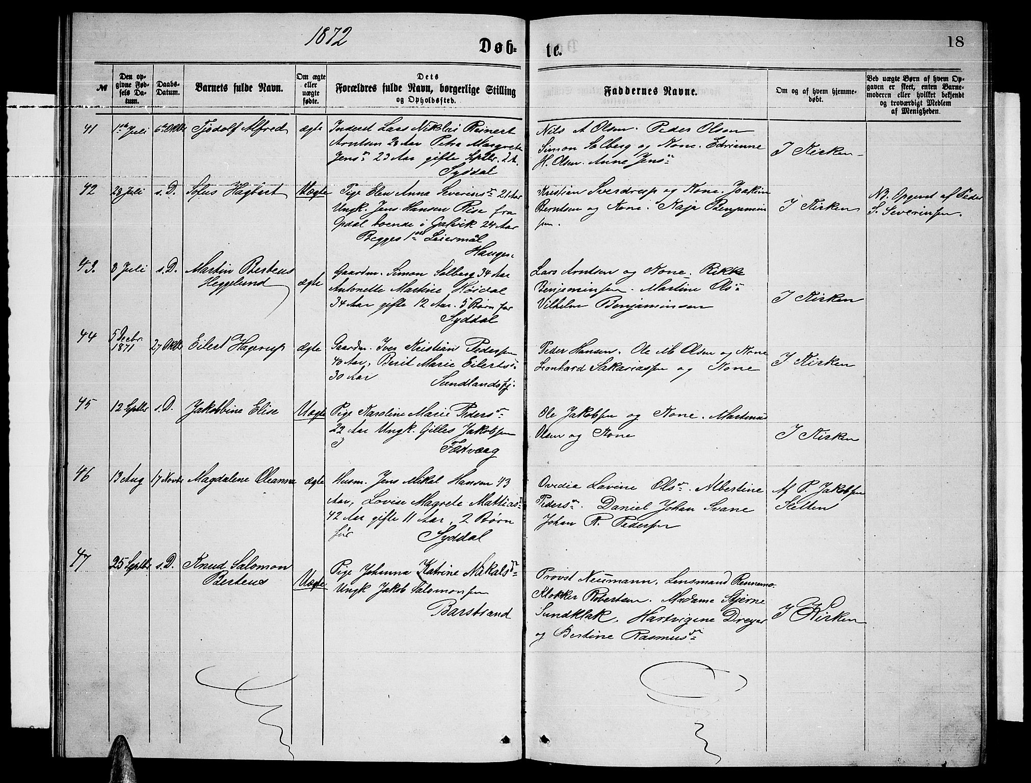 Ministerialprotokoller, klokkerbøker og fødselsregistre - Nordland, AV/SAT-A-1459/876/L1103: Parish register (copy) no. 876C02, 1870-1886, p. 18