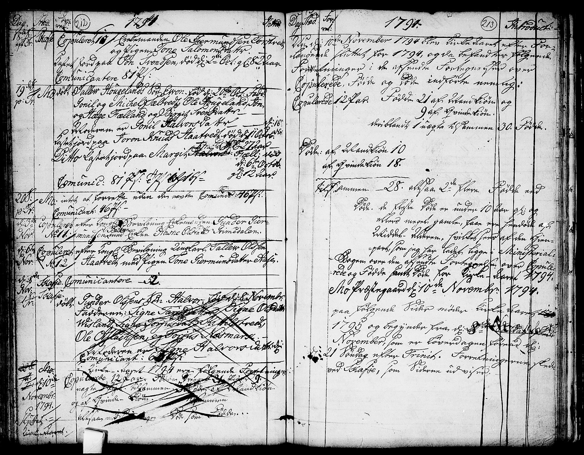 Mo kirkebøker, AV/SAKO-A-286/F/Fa/L0002: Parish register (official) no. I 2, 1766-1799, p. 212-213