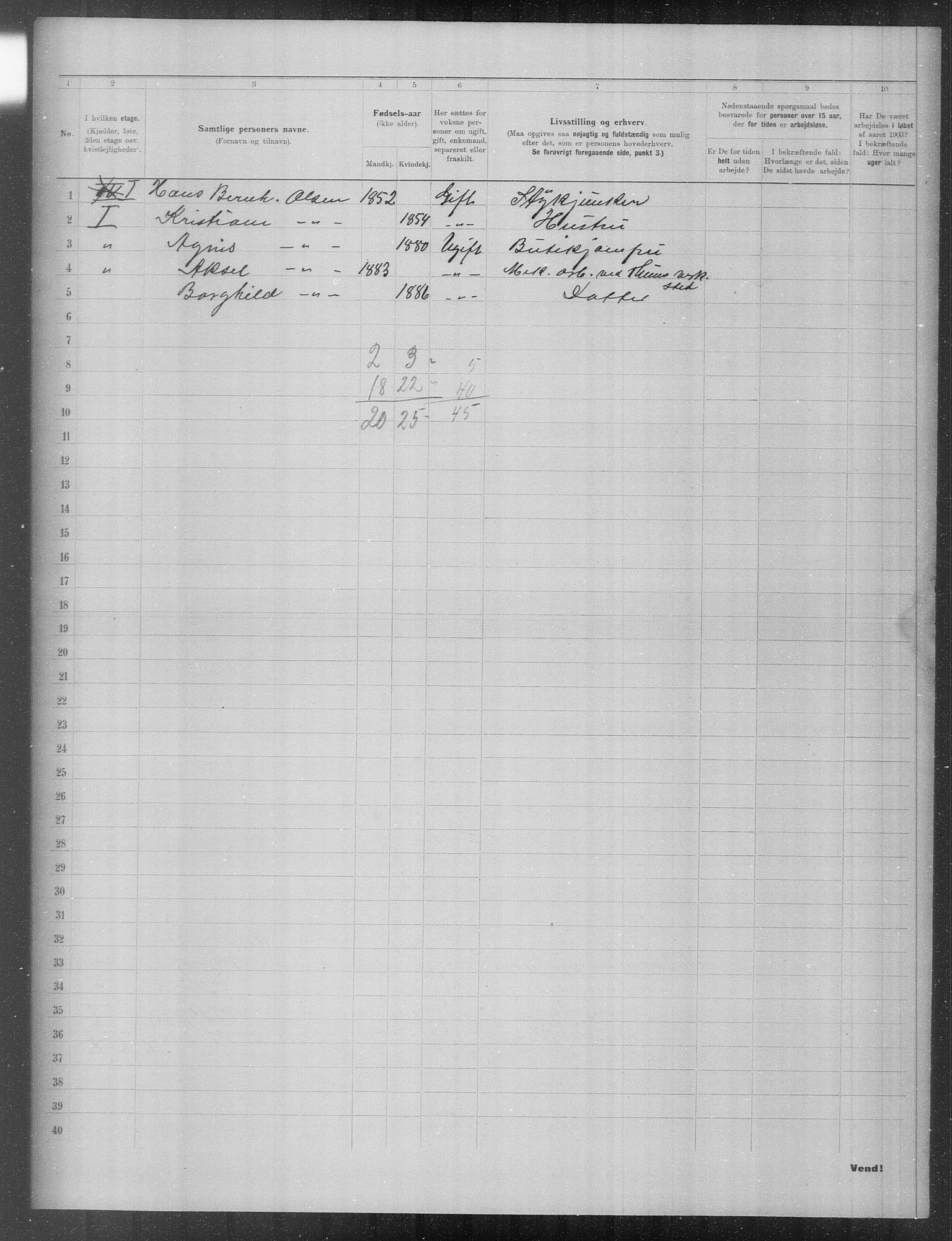 OBA, Municipal Census 1903 for Kristiania, 1903, p. 21174