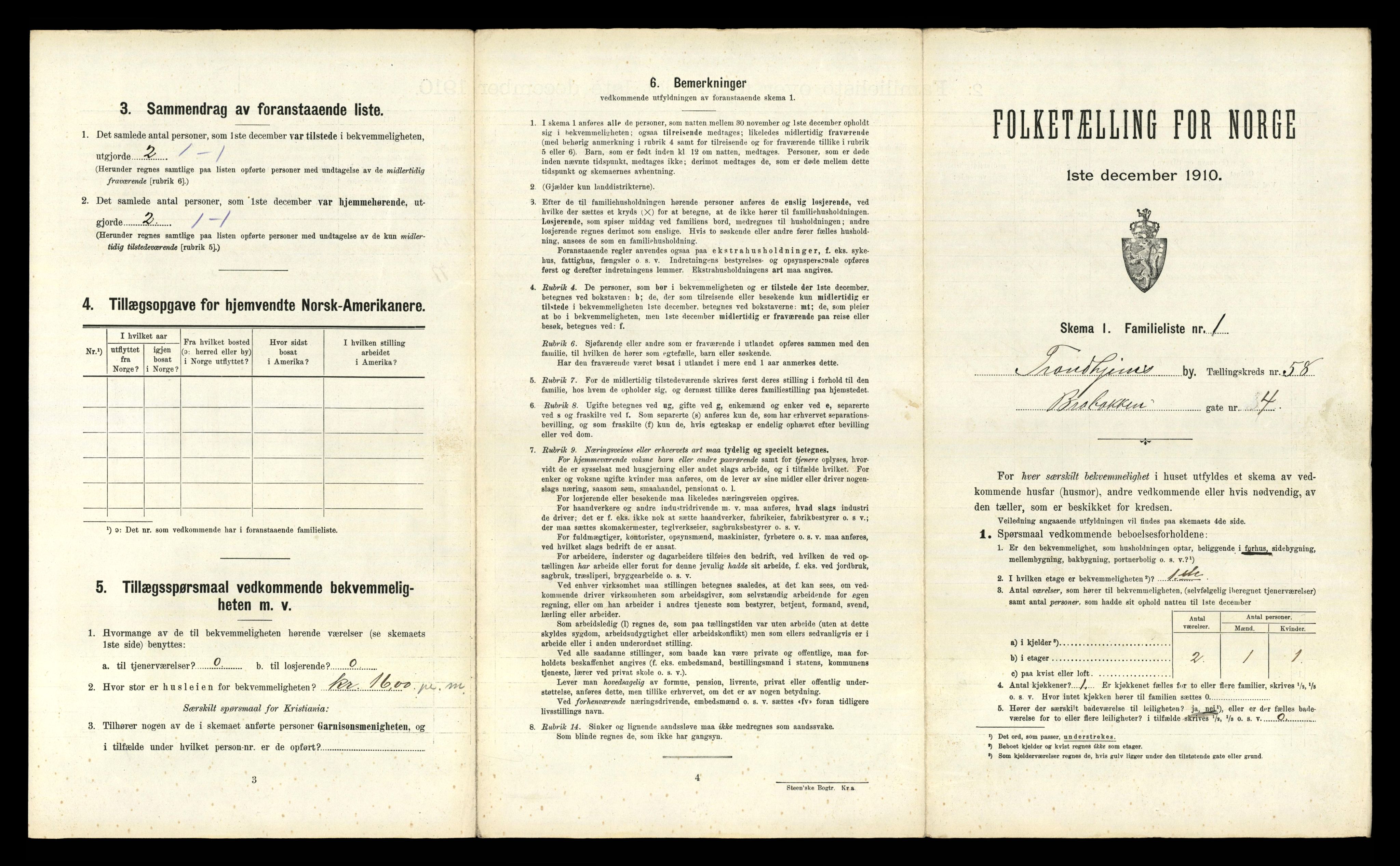 RA, 1910 census for Trondheim, 1910, p. 14617