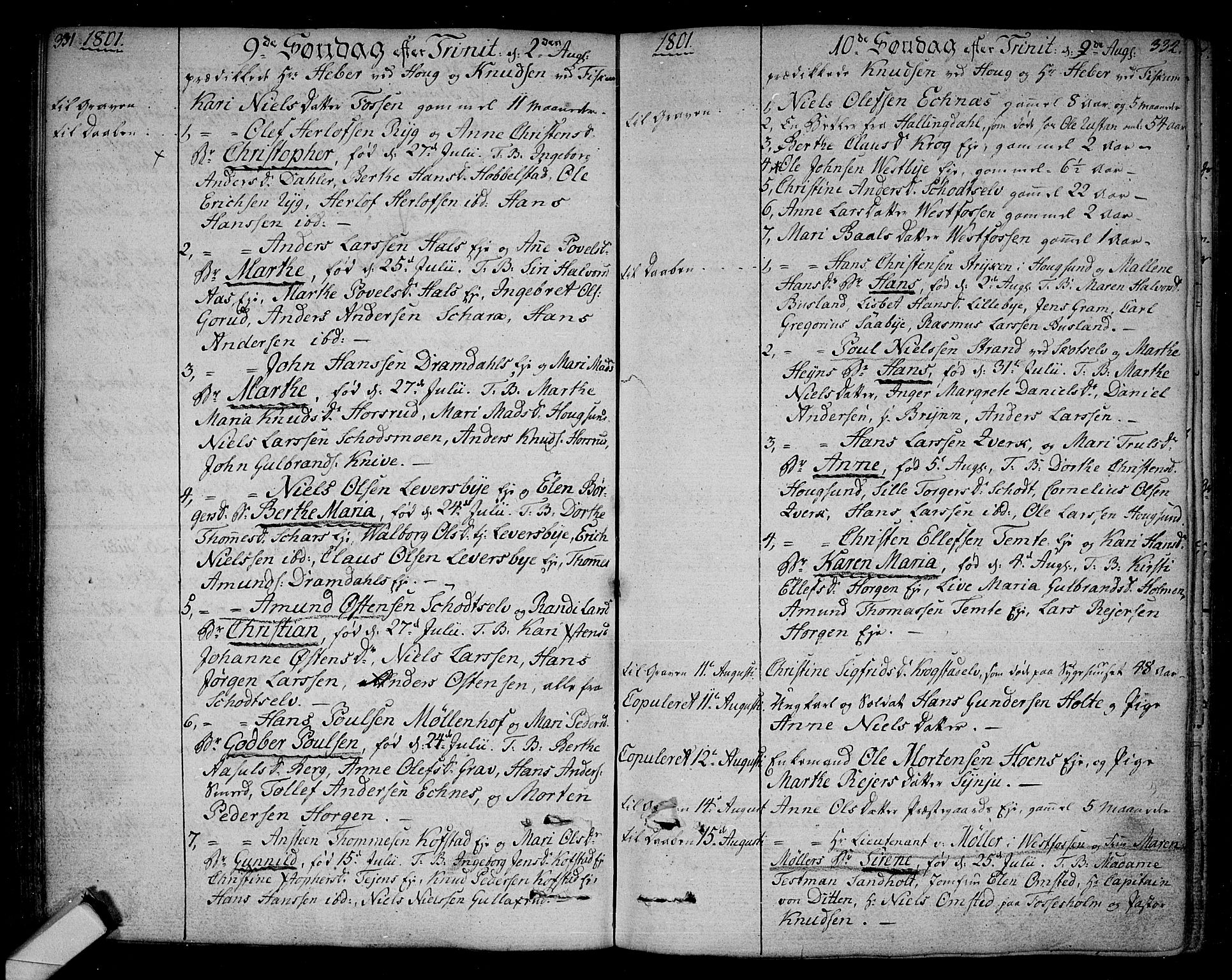 Eiker kirkebøker, AV/SAKO-A-4/F/Fa/L0009: Parish register (official) no. I 9, 1789-1806, p. 331-332