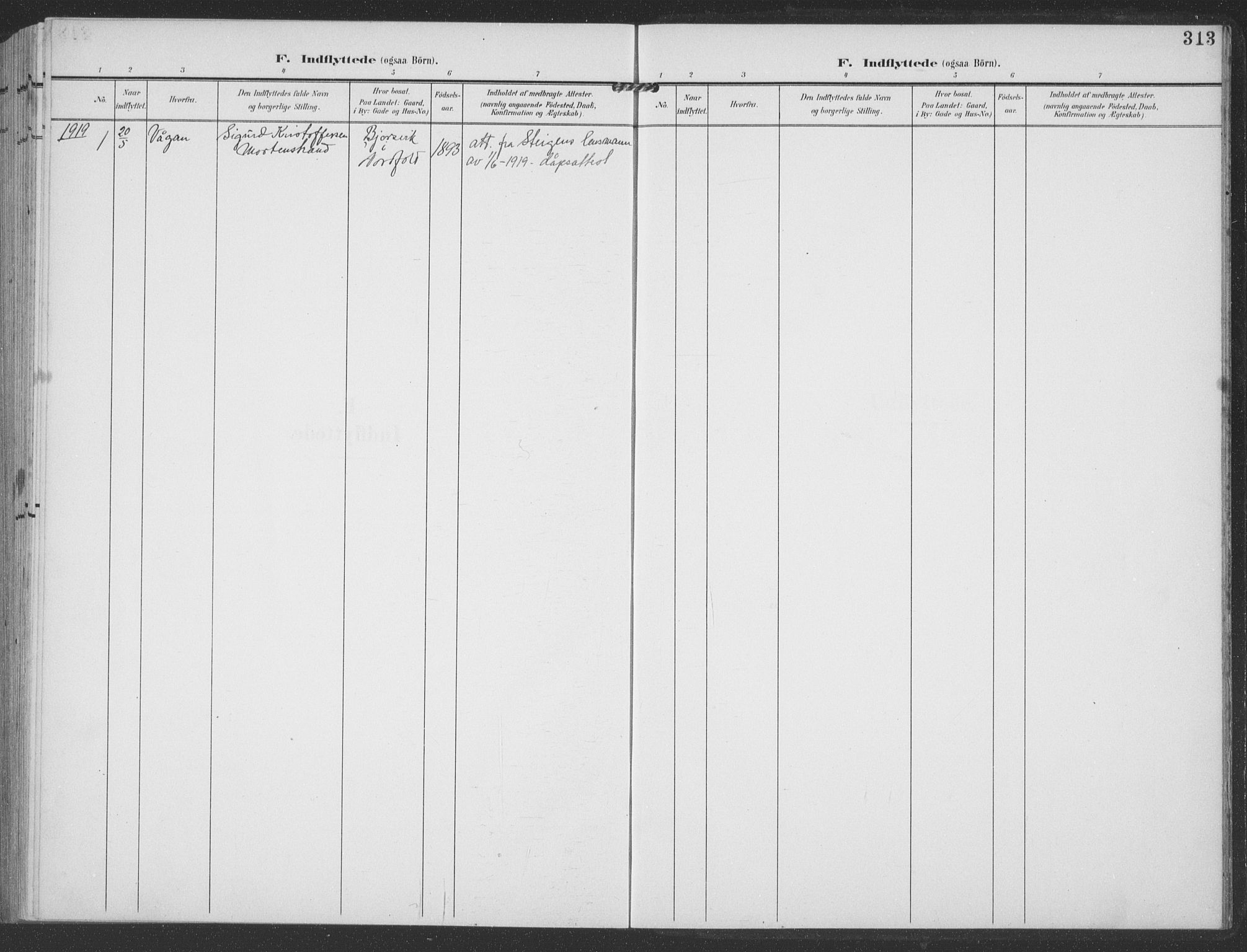 Ministerialprotokoller, klokkerbøker og fødselsregistre - Nordland, SAT/A-1459/858/L0835: Parish register (copy) no. 858C02, 1904-1940, p. 313