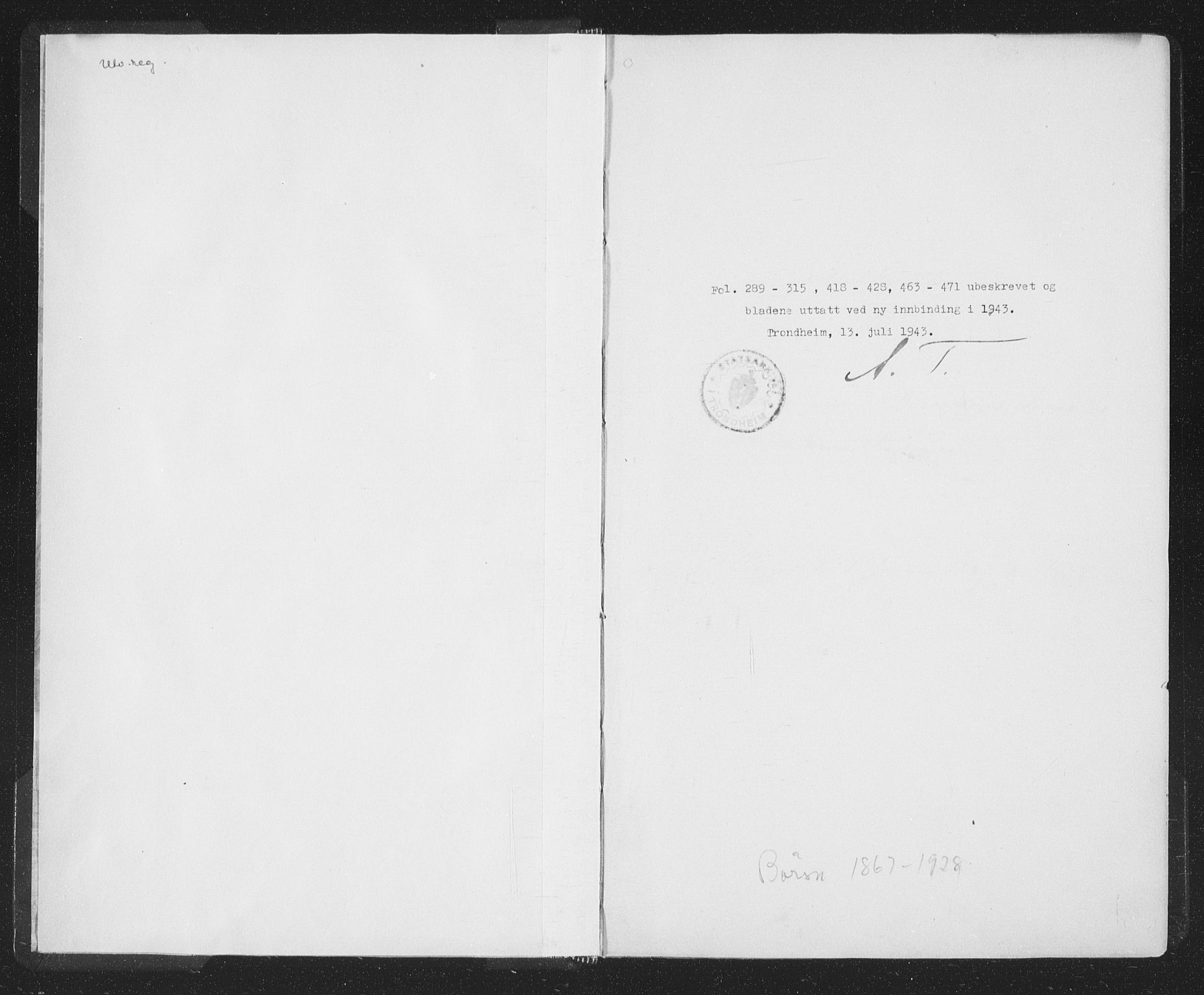 Ministerialprotokoller, klokkerbøker og fødselsregistre - Sør-Trøndelag, SAT/A-1456/667/L0798: Parish register (copy) no. 667C03, 1867-1929