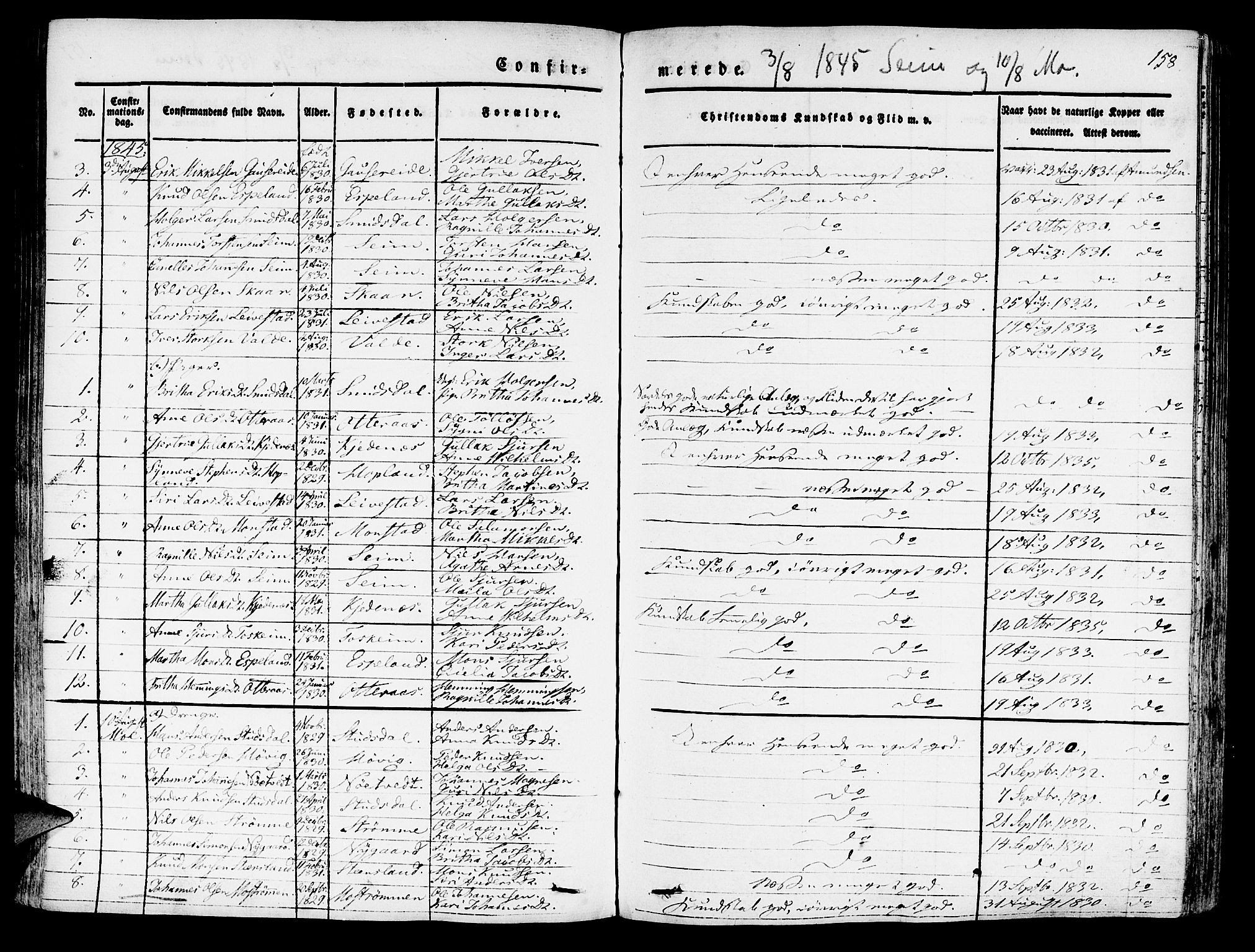 Hosanger sokneprestembete, AV/SAB-A-75801/H/Haa: Parish register (official) no. A 7, 1835-1848, p. 158