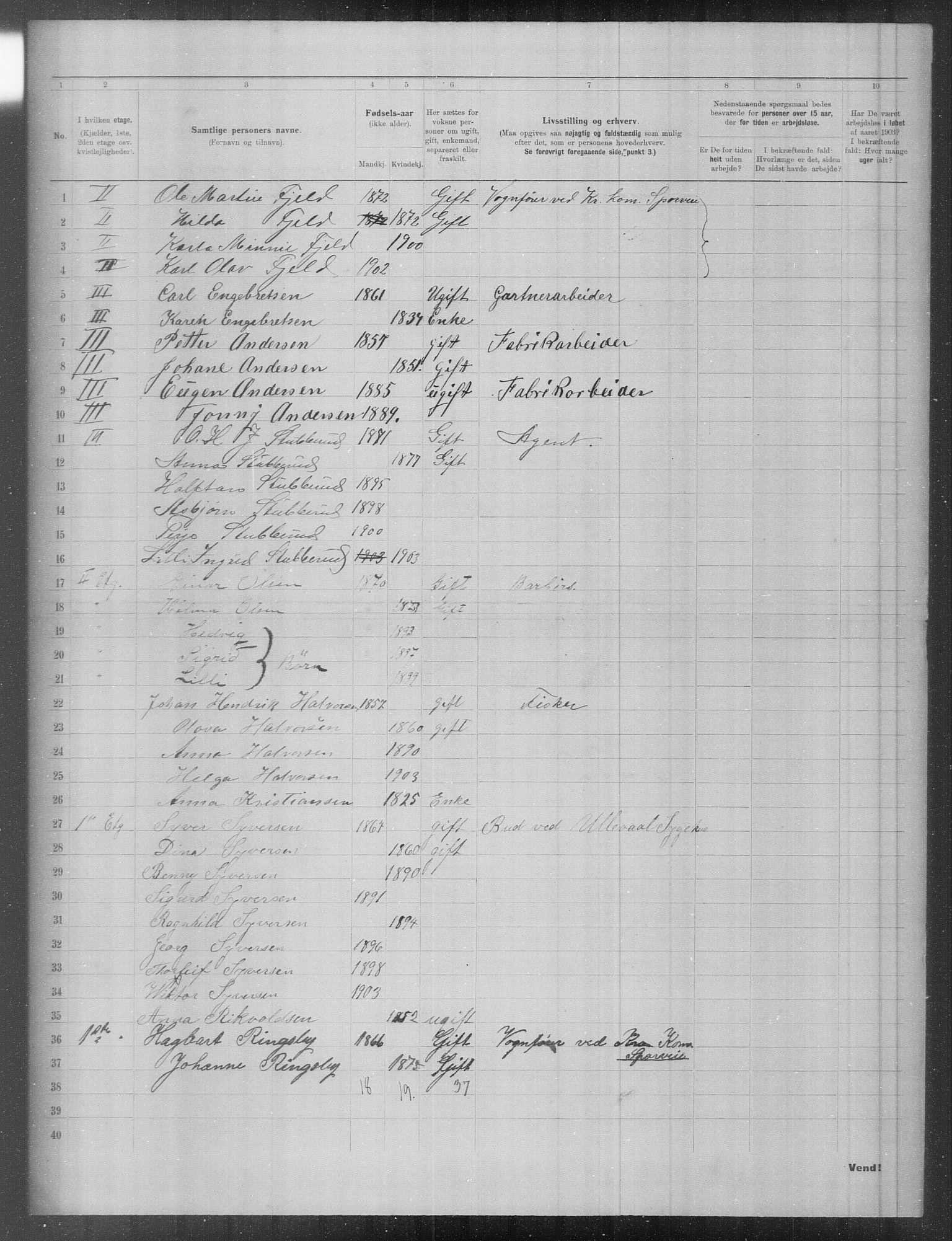 OBA, Municipal Census 1903 for Kristiania, 1903, p. 9738