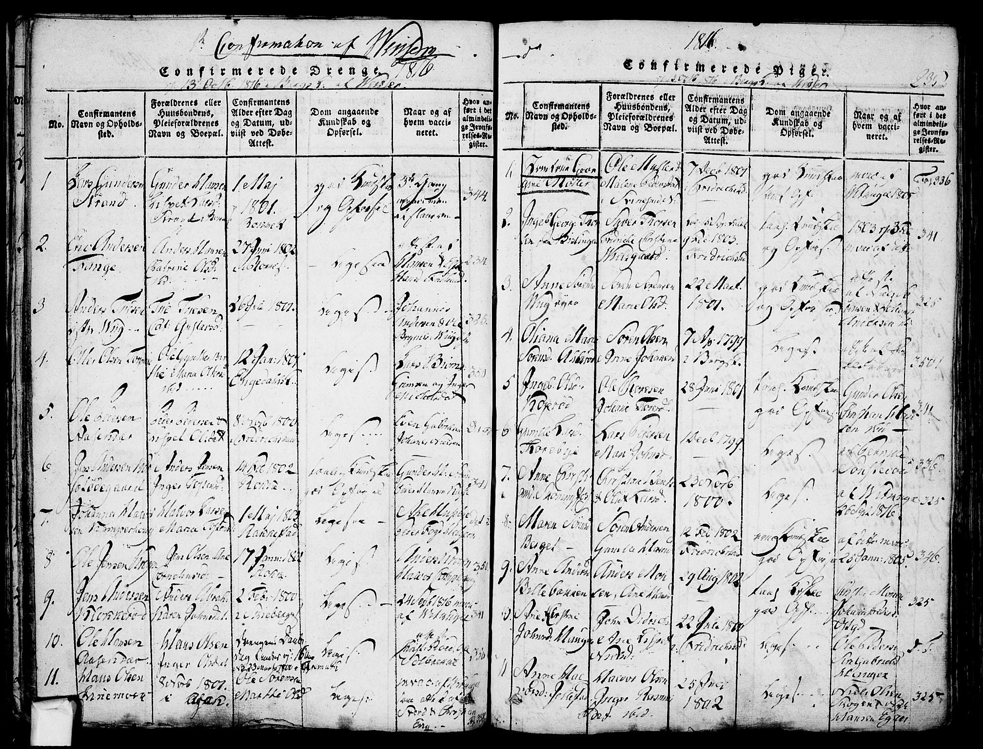 Berg prestekontor Kirkebøker, SAO/A-10902/F/Fa/L0002: Parish register (official) no. I 2, 1815-1831, p. 235
