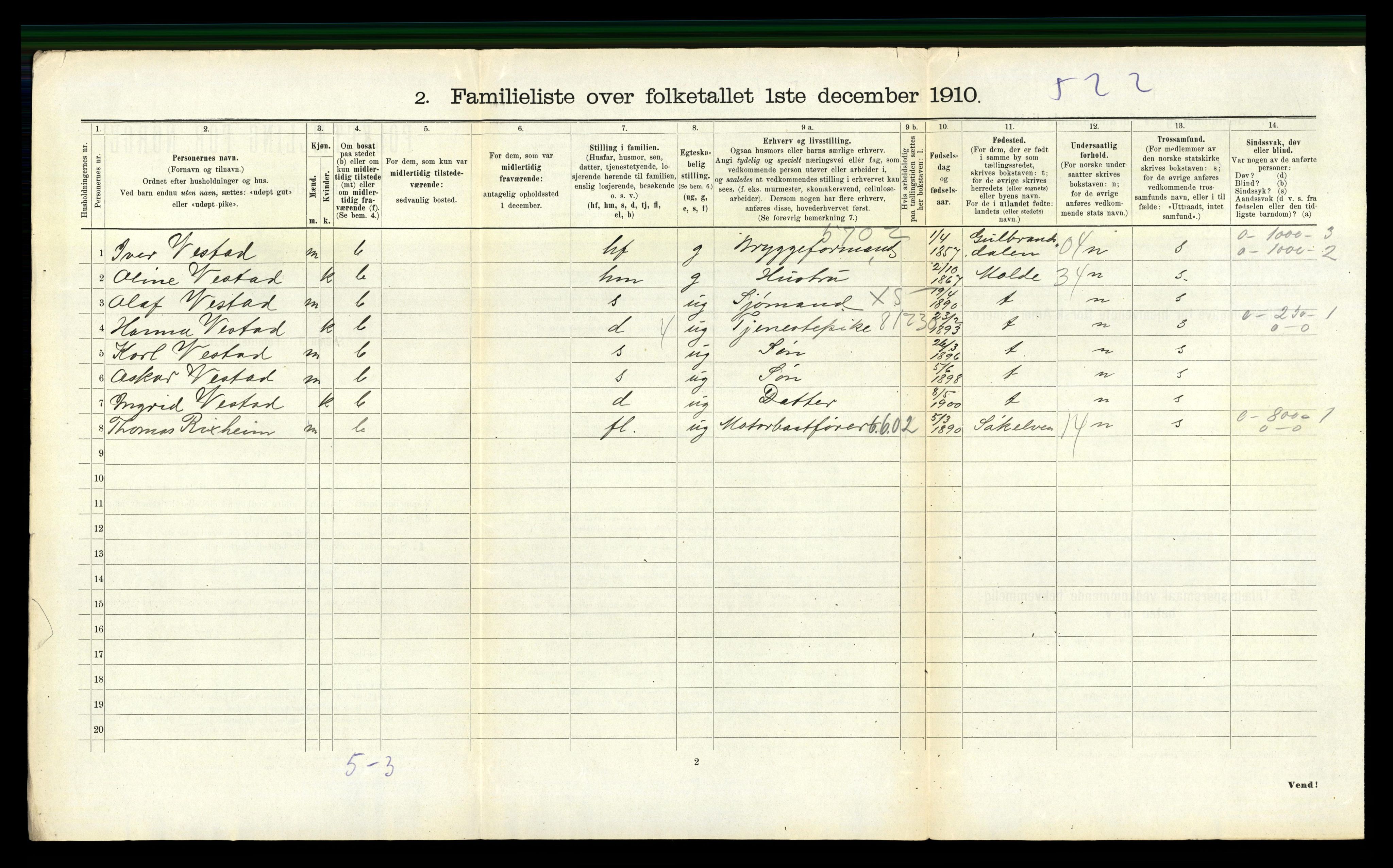 RA, 1910 census for Ålesund, 1910, p. 416