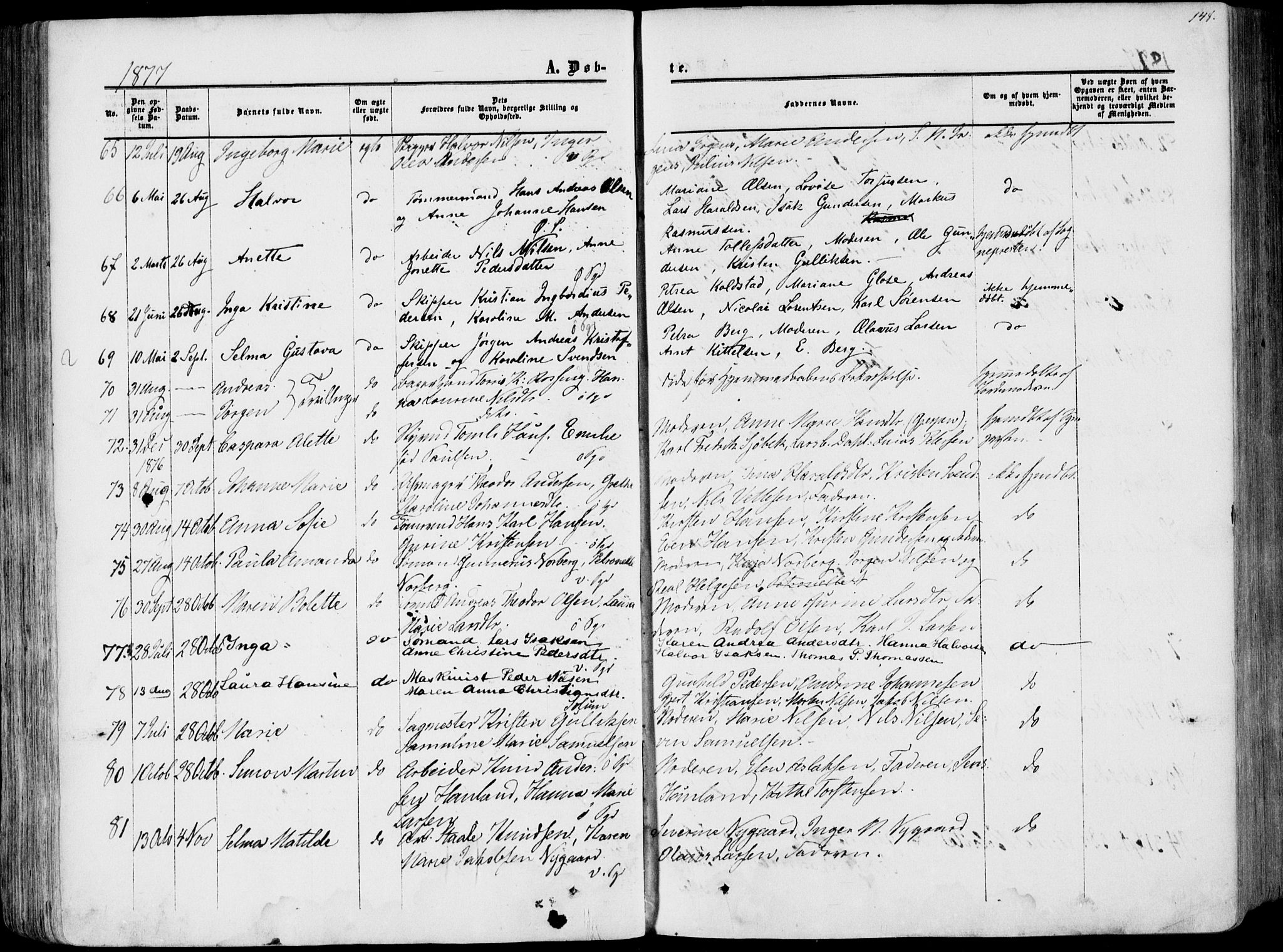 Porsgrunn kirkebøker , AV/SAKO-A-104/F/Fa/L0007: Parish register (official) no. 7, 1858-1877, p. 148