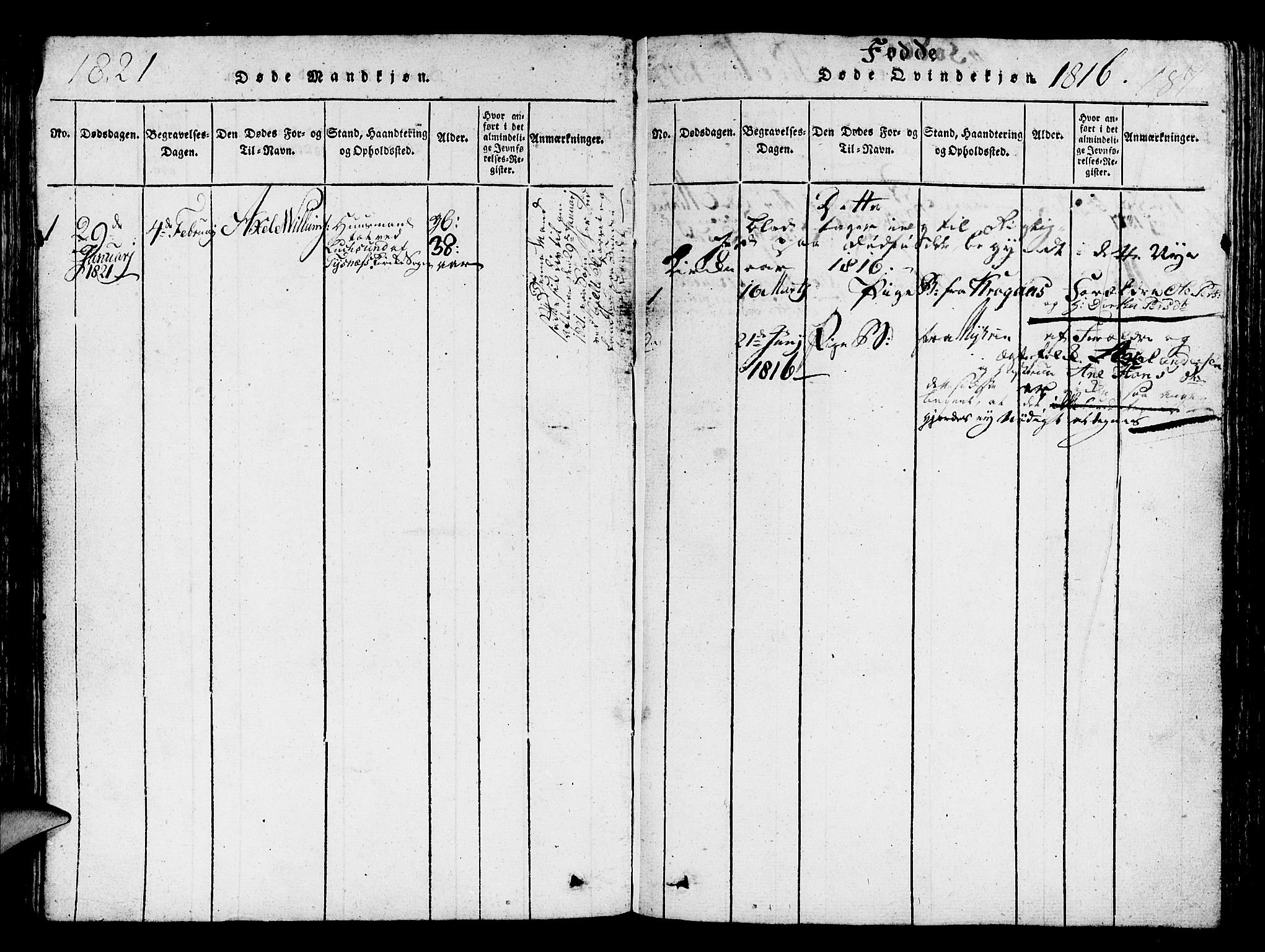 Askøy Sokneprestembete, SAB/A-74101/H/Ha/Hab/Haba/L0002: Parish register (copy) no. A 2, 1815-1846, p. 187