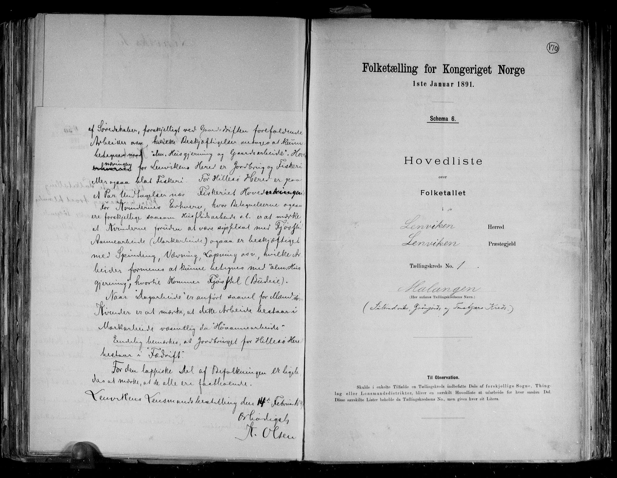 RA, 1891 census for 1931 Lenvik, 1891, p. 7