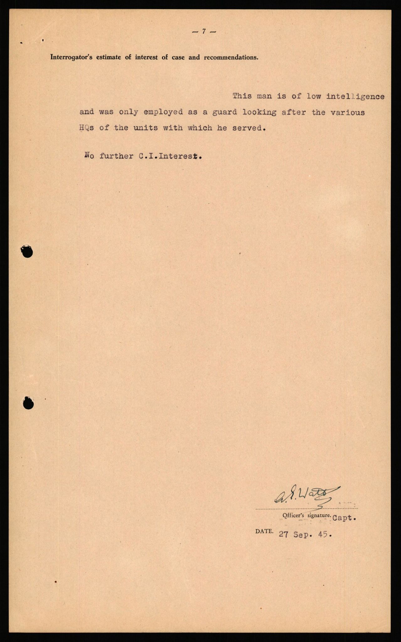 Forsvaret, Forsvarets overkommando II, RA/RAFA-3915/D/Db/L0041: CI Questionaires.  Diverse nasjonaliteter., 1945-1946, p. 136