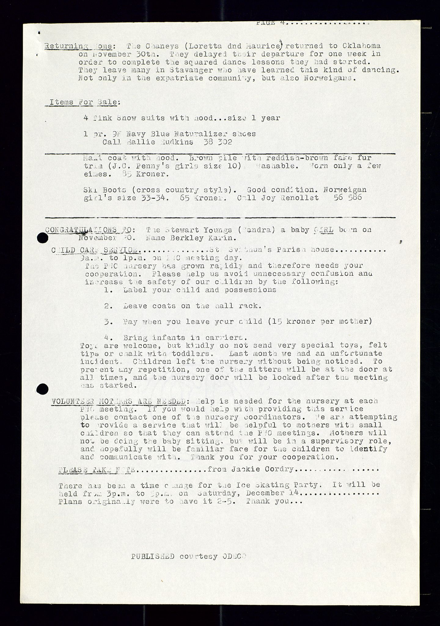 PA 1547 - Petroleum Wives Club, AV/SAST-A-101974/X/Xa/L0001: Newsletters (1971-1978)/radiointervjuer på kasett (1989-1992), 1970-1978