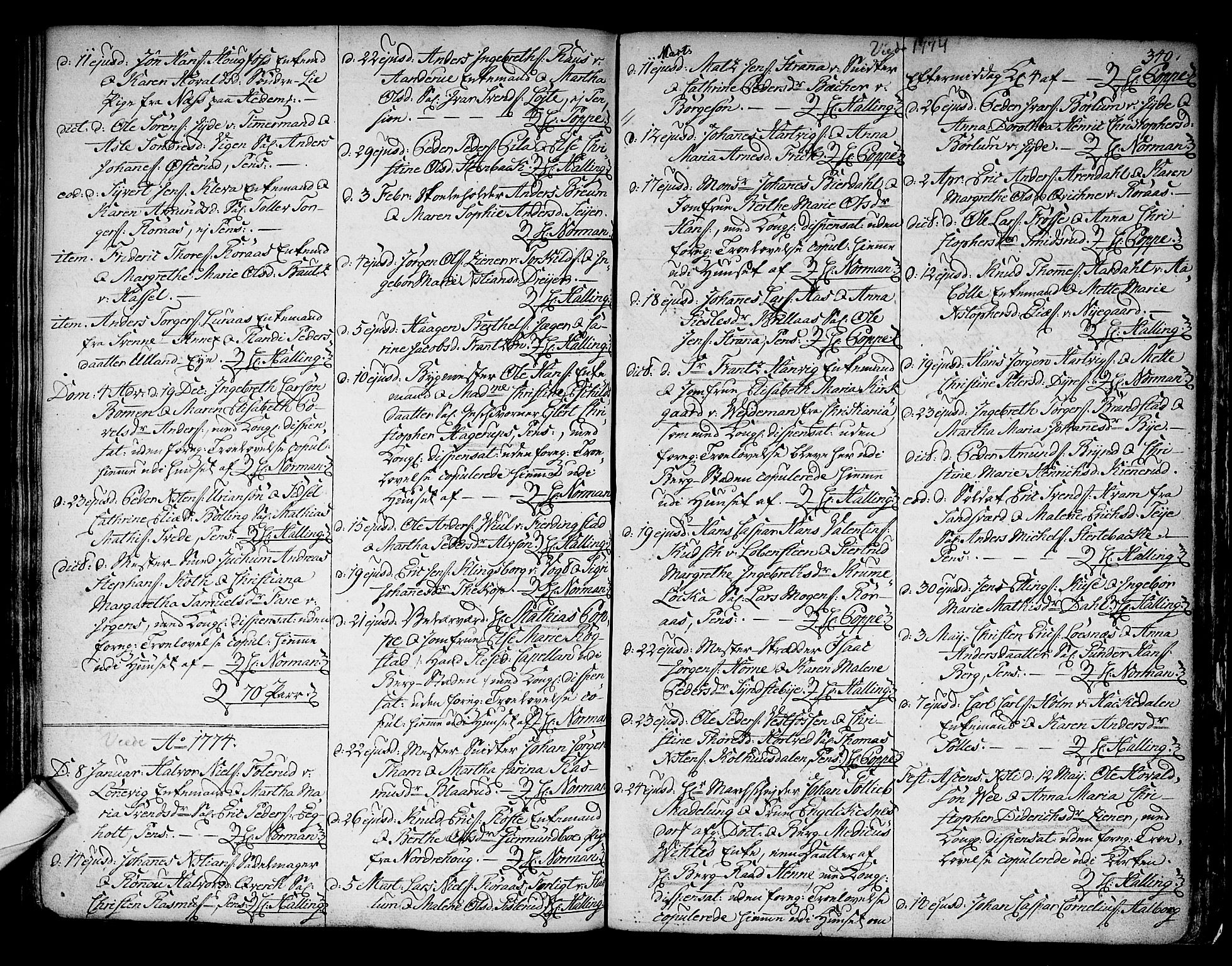 Kongsberg kirkebøker, SAKO/A-22/F/Fa/L0005: Parish register (official) no. I 5, 1769-1782, p. 340