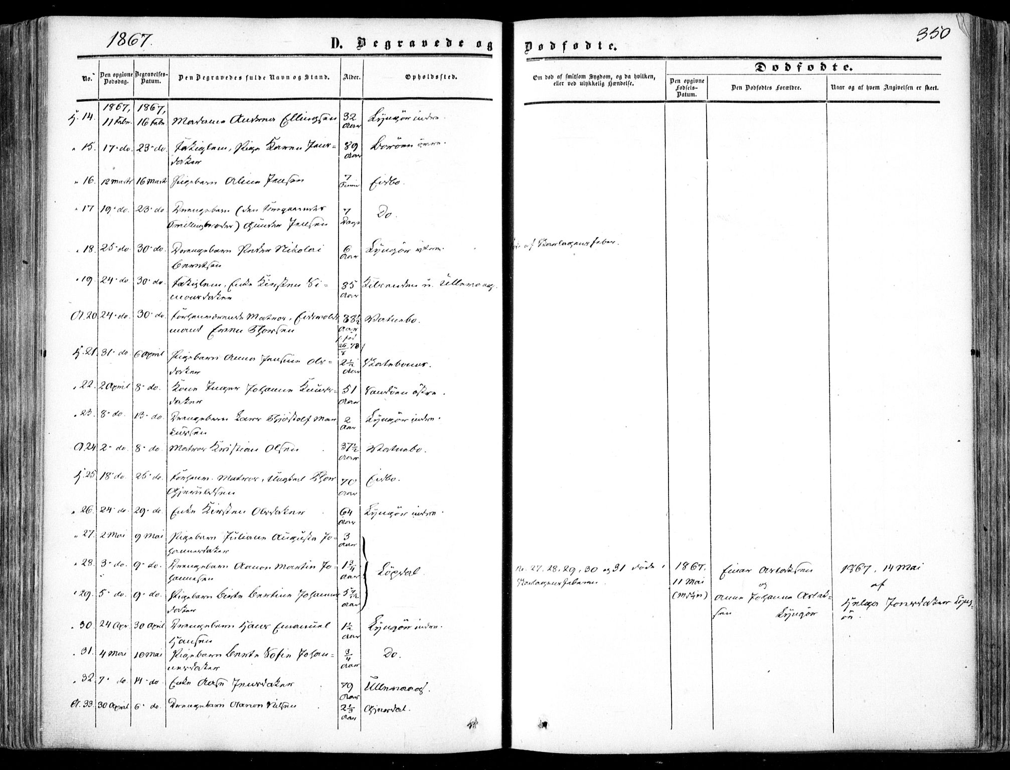 Dypvåg sokneprestkontor, AV/SAK-1111-0007/F/Fa/Faa/L0006: Parish register (official) no. A 6, 1855-1872, p. 350