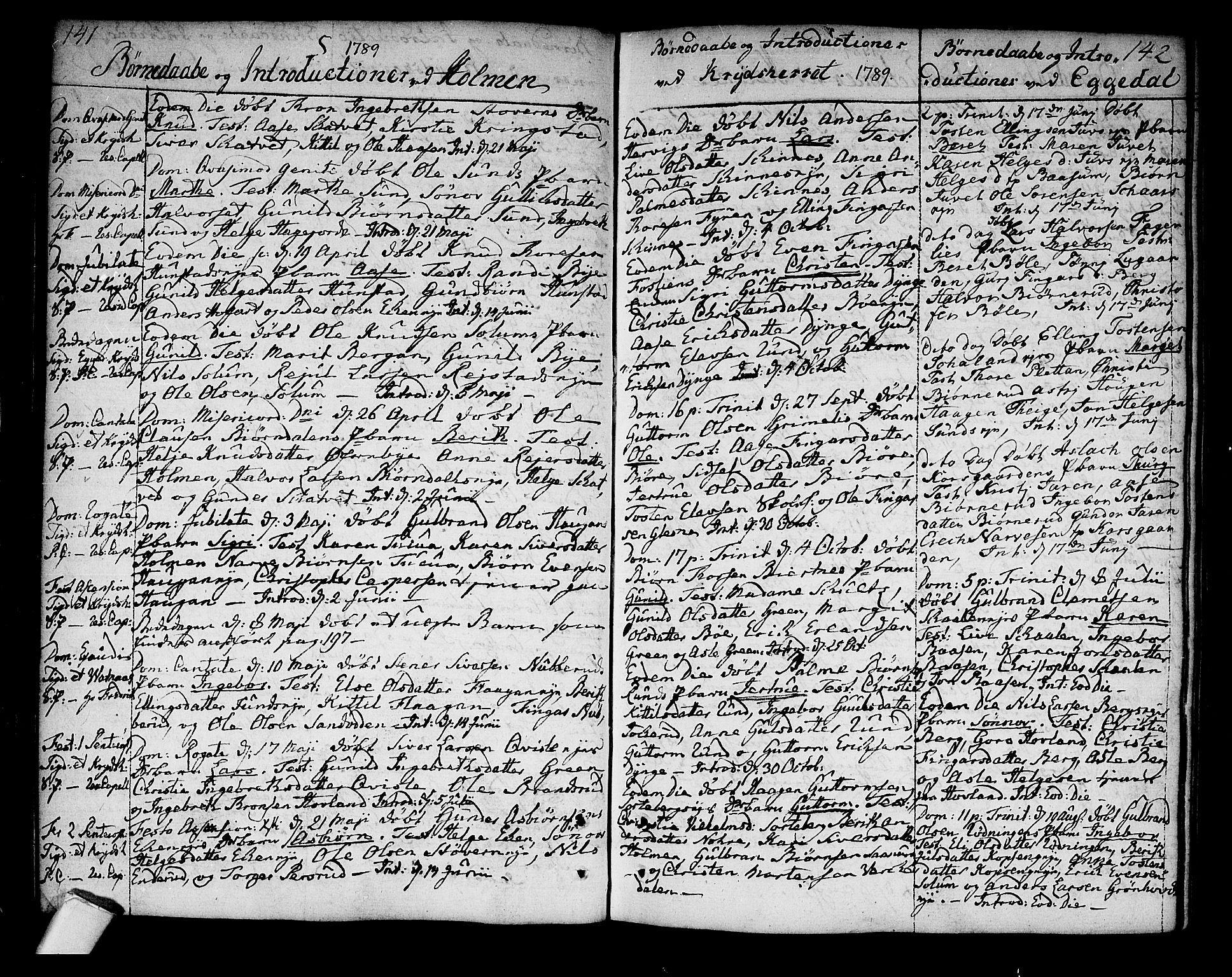 Sigdal kirkebøker, AV/SAKO-A-245/F/Fa/L0002: Parish register (official) no. I 2, 1778-1792, p. 141-142