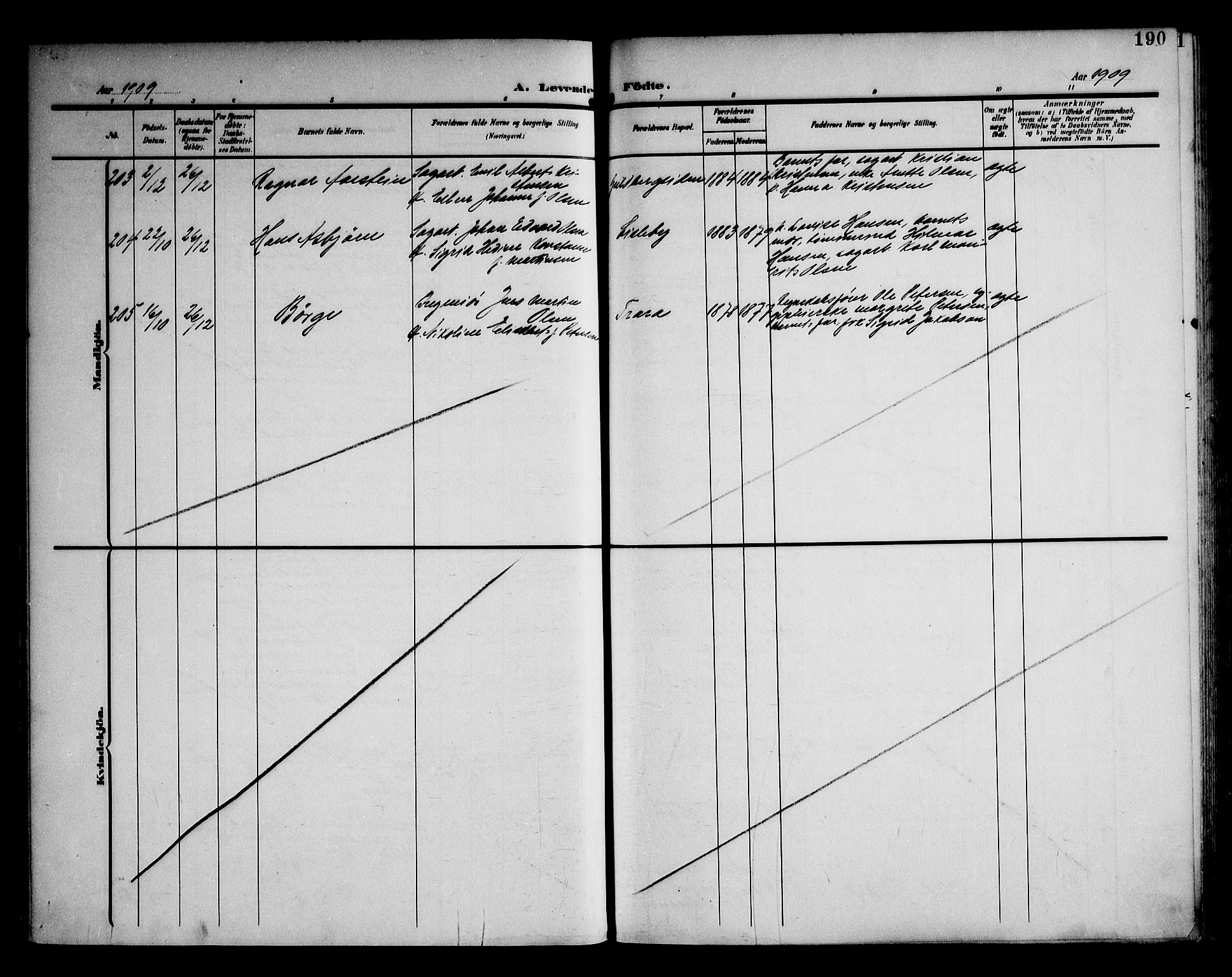 Glemmen prestekontor Kirkebøker, AV/SAO-A-10908/F/Fa/L0014: Parish register (official) no. 14, 1902-1922, p. 190