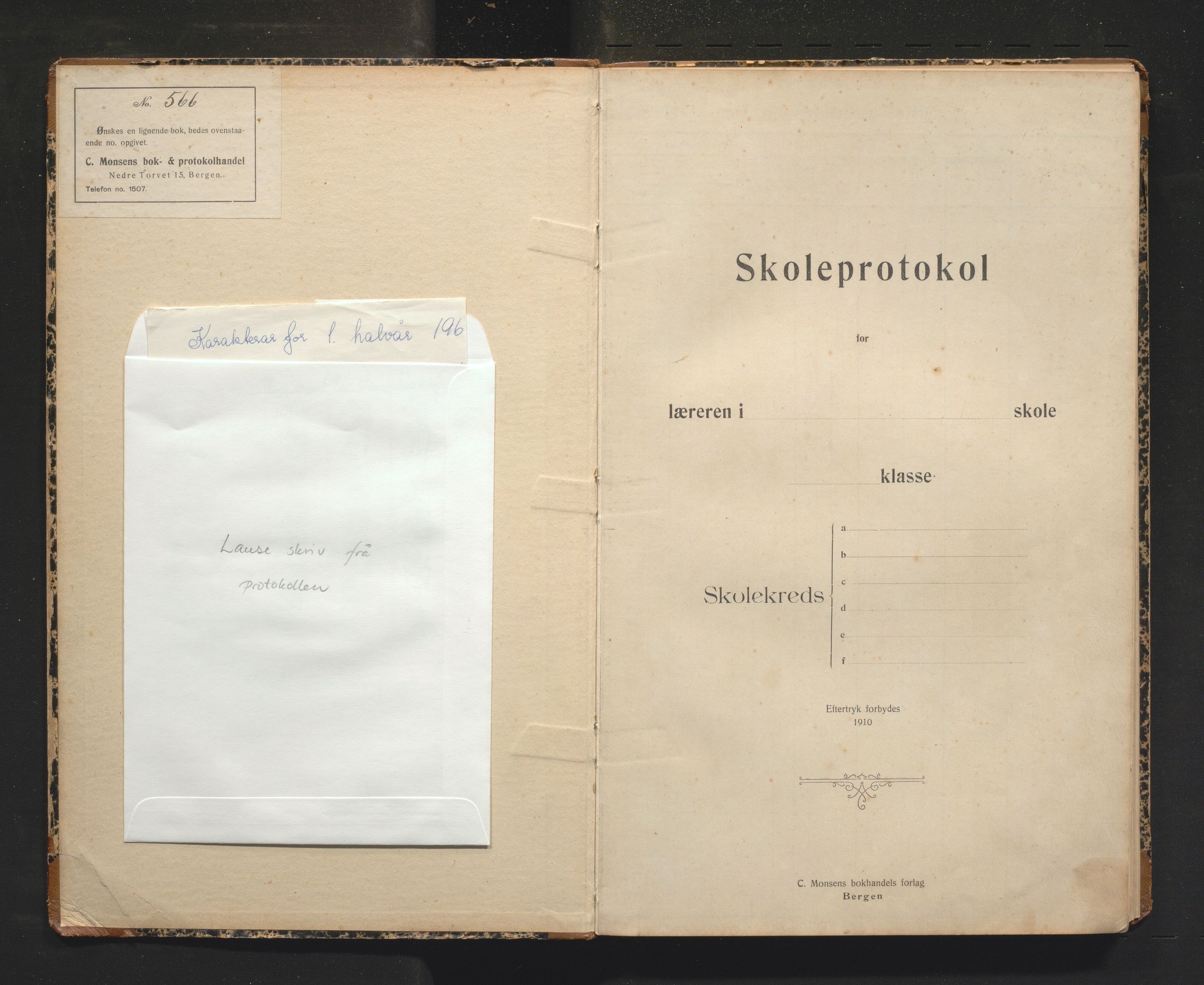 Kvinnherad kommune. Barneskulane, IKAH/1224-231/F/Fd/L0008: Skuleprotokoll for Lyngstranda og Ænes krinsar, 1916-1970